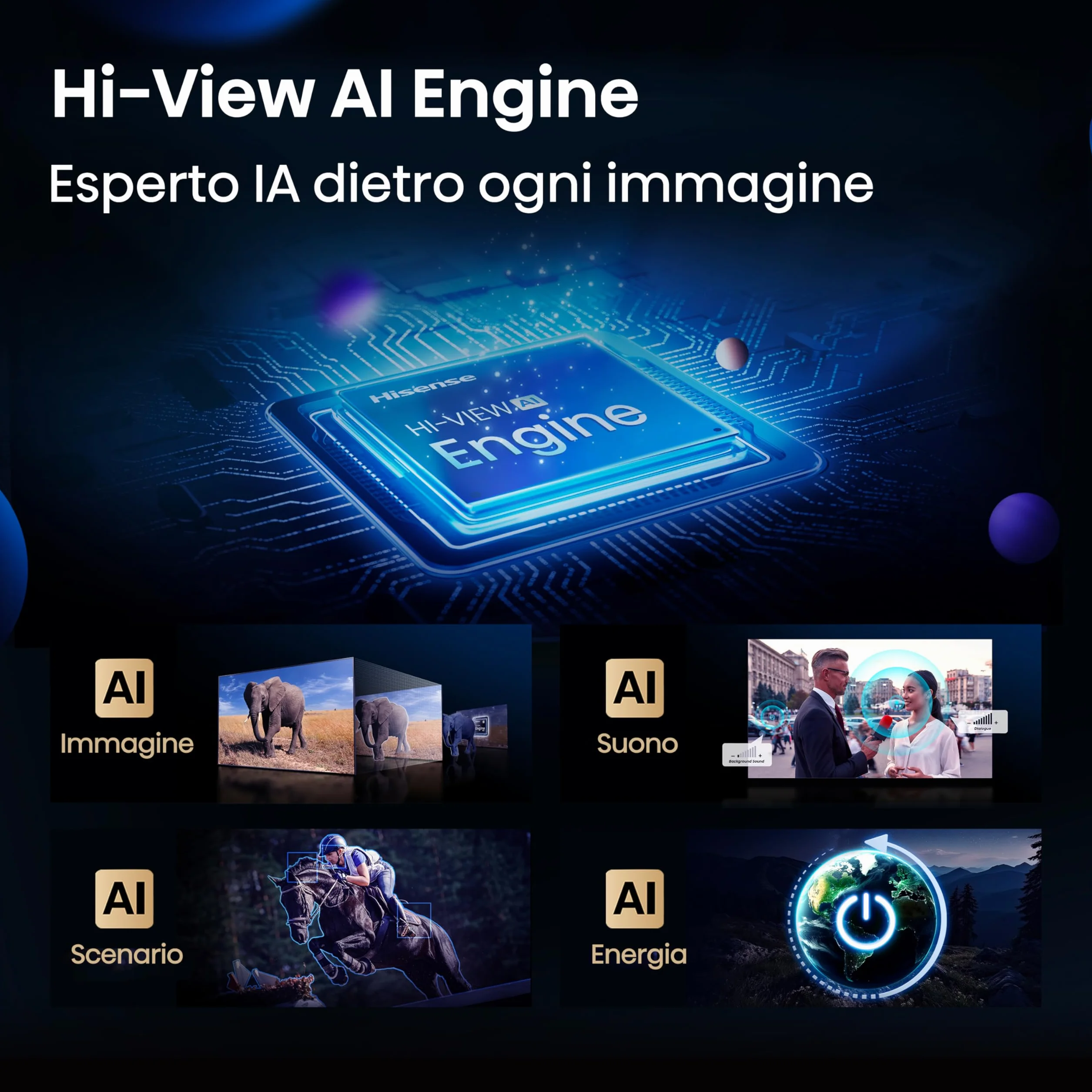 Hisense TV 65" Mini-LED 4K 144Hz Smart VIDAA U8 Dolby Vision IQ HDR10+ Adaptive Dolby Atmos 2.1 Subwoofer Alexa Built-in