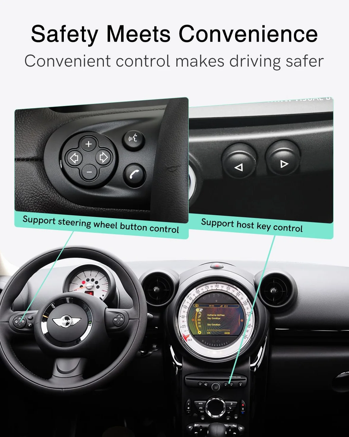 Adattatore Bluetooth per auto per BMW Mini CIC con Boost CD Sistema- Cavo USB e AUX Connettività, trasmettitore Bluetooth compatibile con iOS/Android
