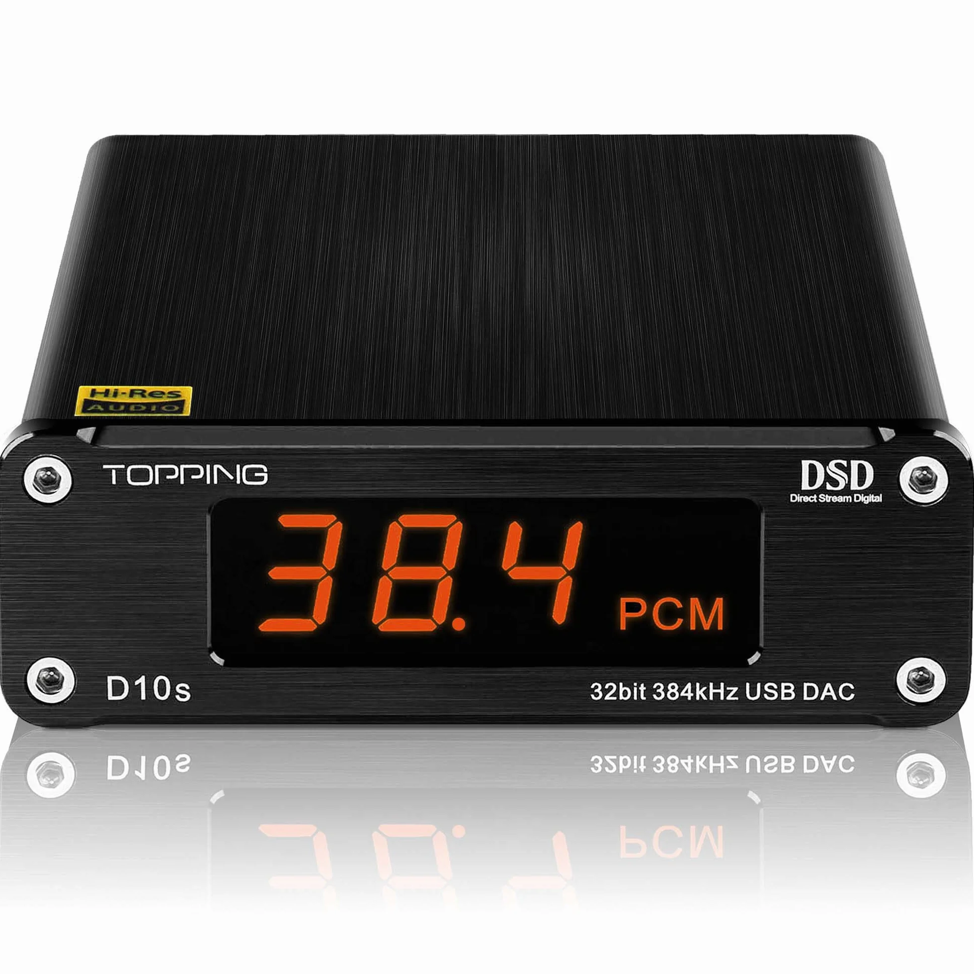 Topping D10s Mini USB DAC ES9038Q2M XMOS XU208 PCM384kHz DSD256 Amplificatore audio nativo Decodificatore Nero