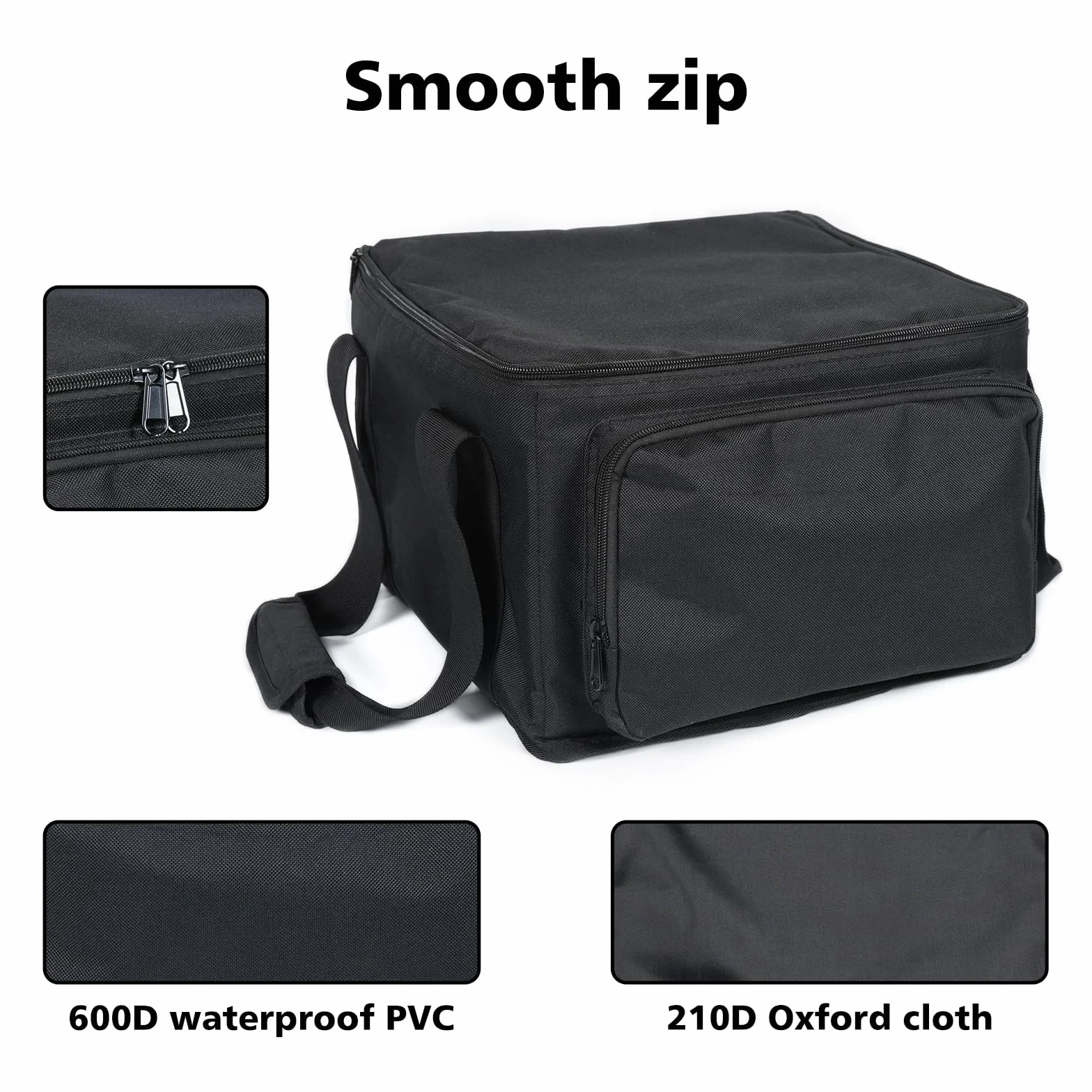 6 x 18 W Batteria ParLicht Borsa per LED, impermeabile in PVC con chiusura lampo liscia, con 4 scomparti, suddivisione interna flessibile, offre spazio per 4 parlight per riporre e trasportare