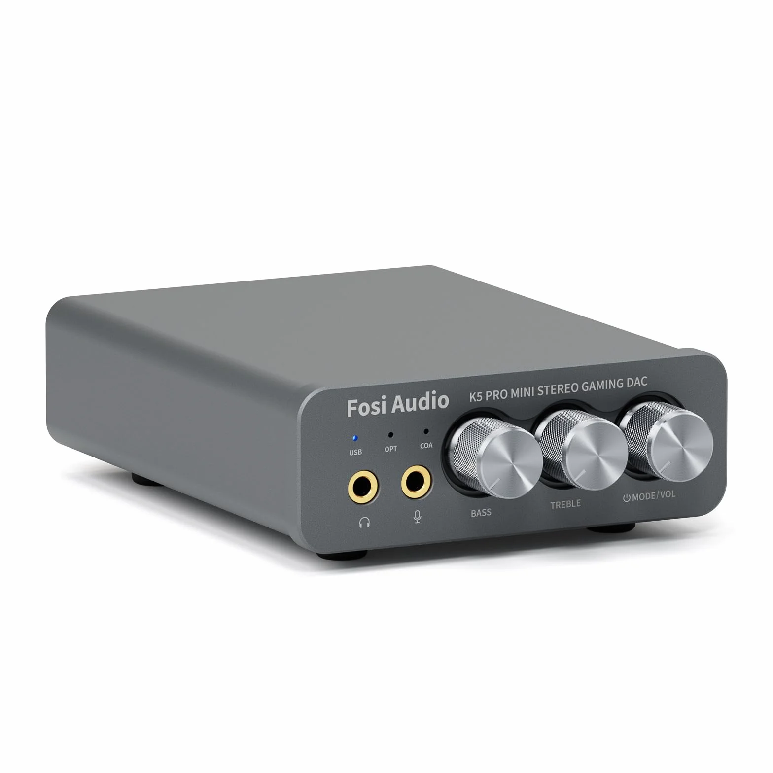 Fosi Audio K5 Pro Amplificatore per Cuffie DAC USB C Uscita 3,5 mm RCA Ingresso Microfonico Ottico Coassiale USB Type C Gaming DAC AMP Hi-Res PS5 PC MAC
