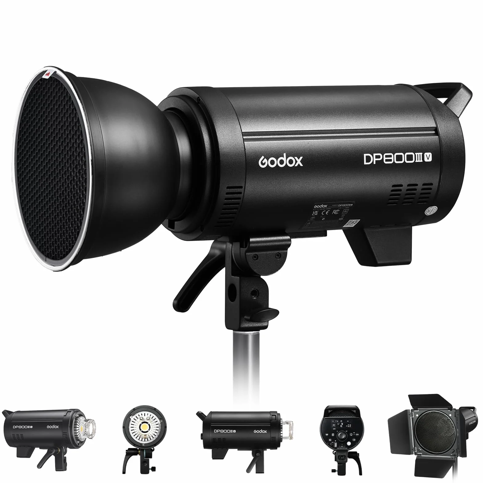 GODOX DP800IIIV - Kit flash da studio professionale, 800 W, 5800 ± 200 K, sistema X wireless 2,4 G, ventola ad alta velocità integrata, adatta per ritratti