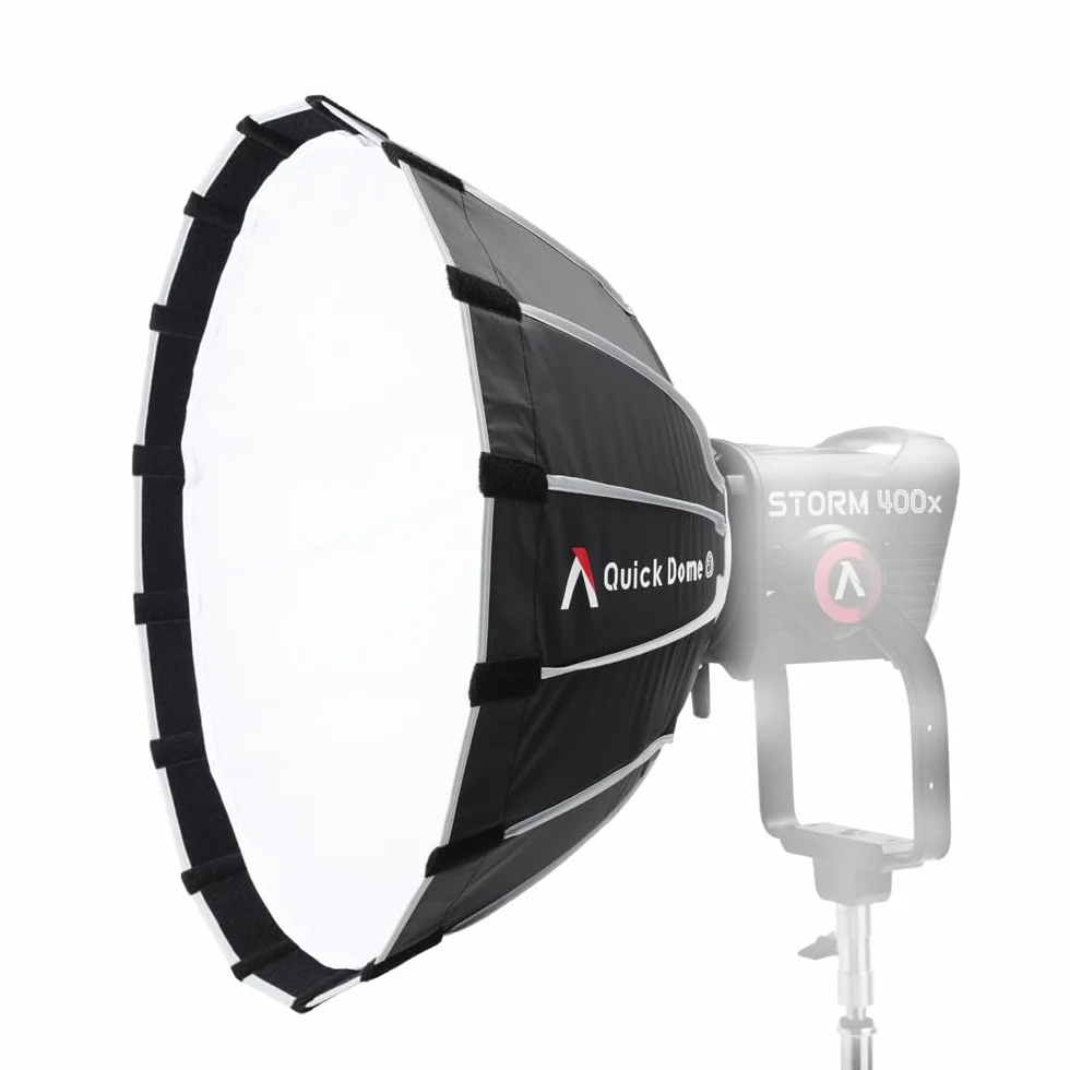 Aputure Quick Dome 60 - Softbox circolare Bowens da 61 cm con design a sgancio rapido, diffusione, griglia di controllo della luce e borsa per il trasporto