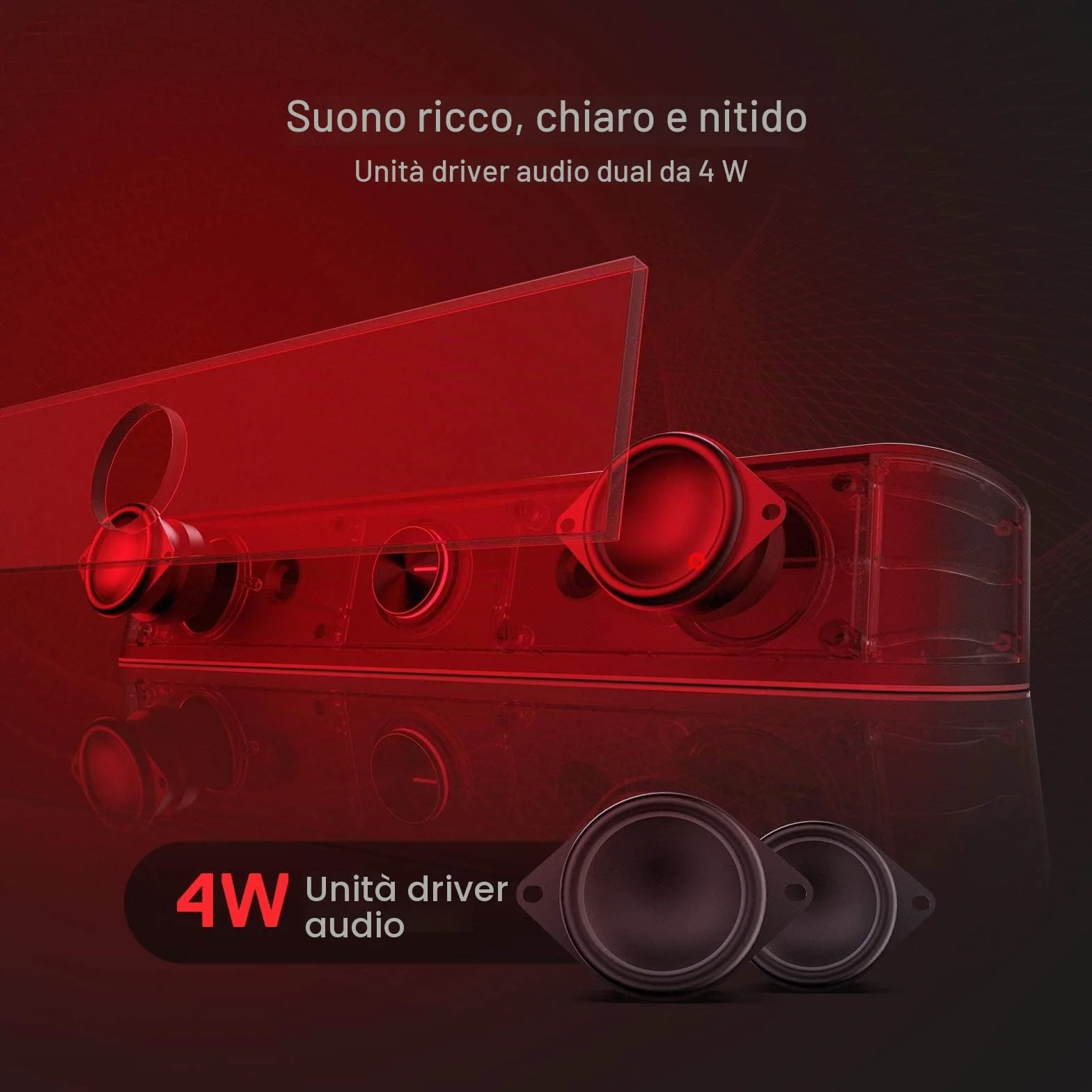 Redragon GS560 Adiemus RGB Desktop Soundbar, Altoparlante per computer a 2.0 canali con barra di illuminazione dinamica, sincronizzazione audio/luce, retroilluminato con controllo touch con manopola