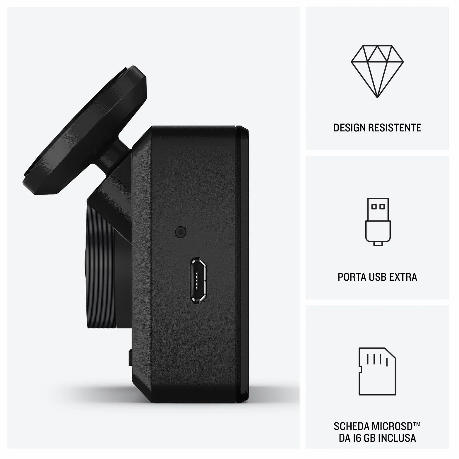 Garmin Dash Cam Live, Dash Cam con connessione LTE ininterrotta a 1440p con campo visivo di 140 gradi