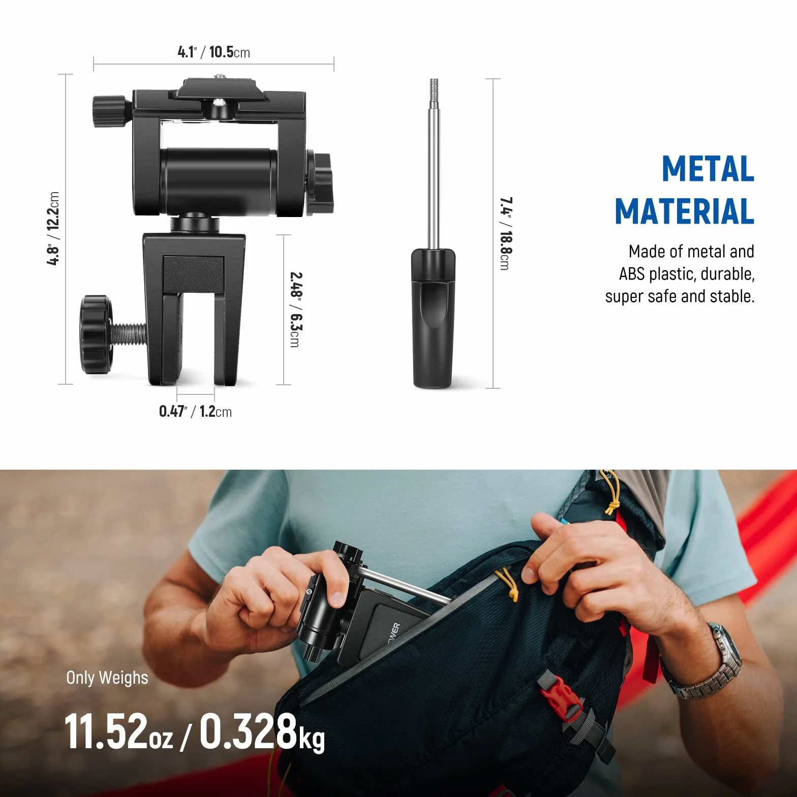 NEEWER Supporto per Finestrino Auto con Maniglia per Spotting Scope, Resistente per DSLR Telescopi, Rotazione a 360° Inclinazione a 120° per Osservazione di Fauna Selvaltica, Bird Watching, Scoutismo