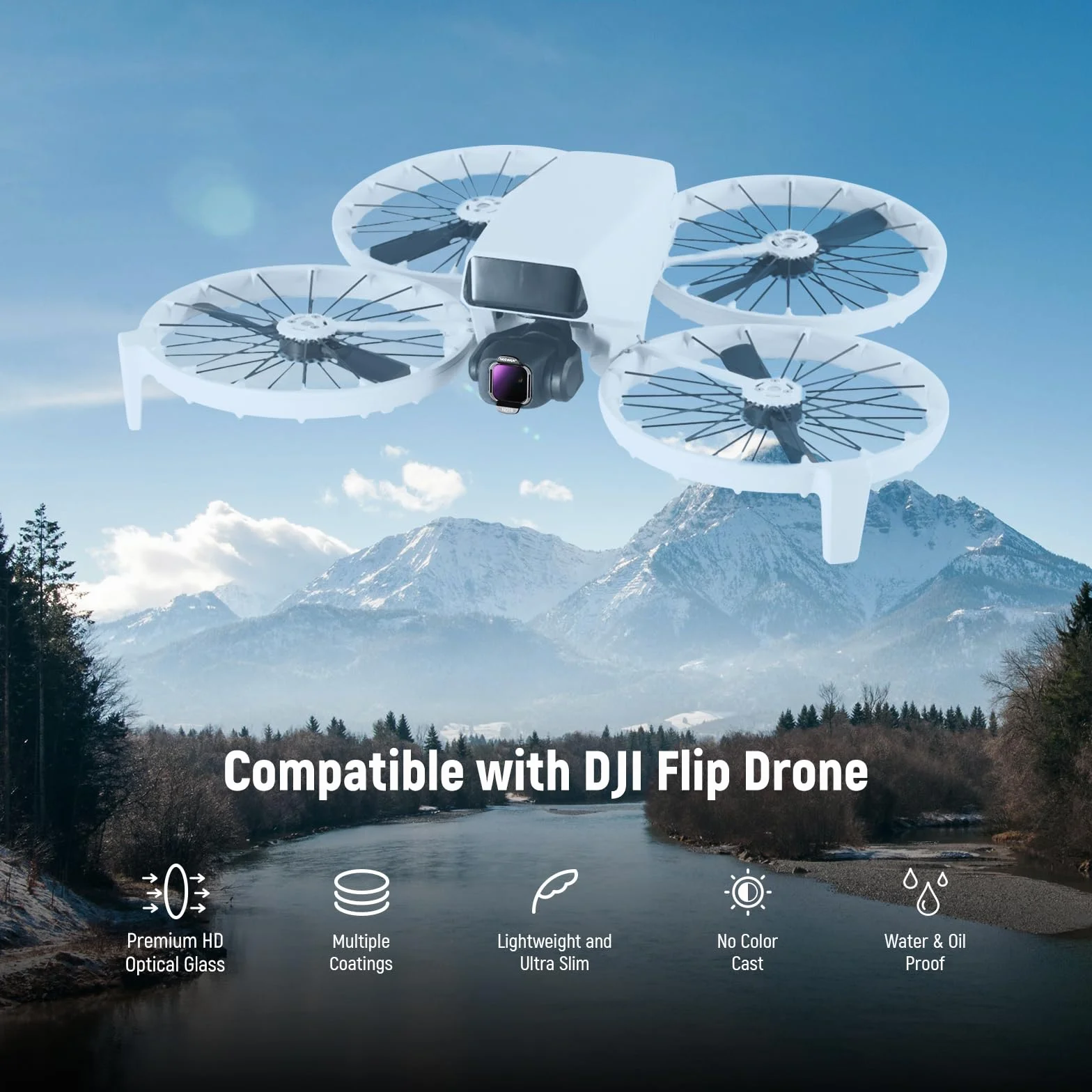 NEEWER Set di Filtri ND Compatibili con DJI Flip/Lito X1 Drone, ND16 ND64 ND256 CPL, Accessori Drone, Filtro Polarizzatore Circolare a Densità Neutra in Vetro Ottico HD Multistrato a Scatto, FL-N33