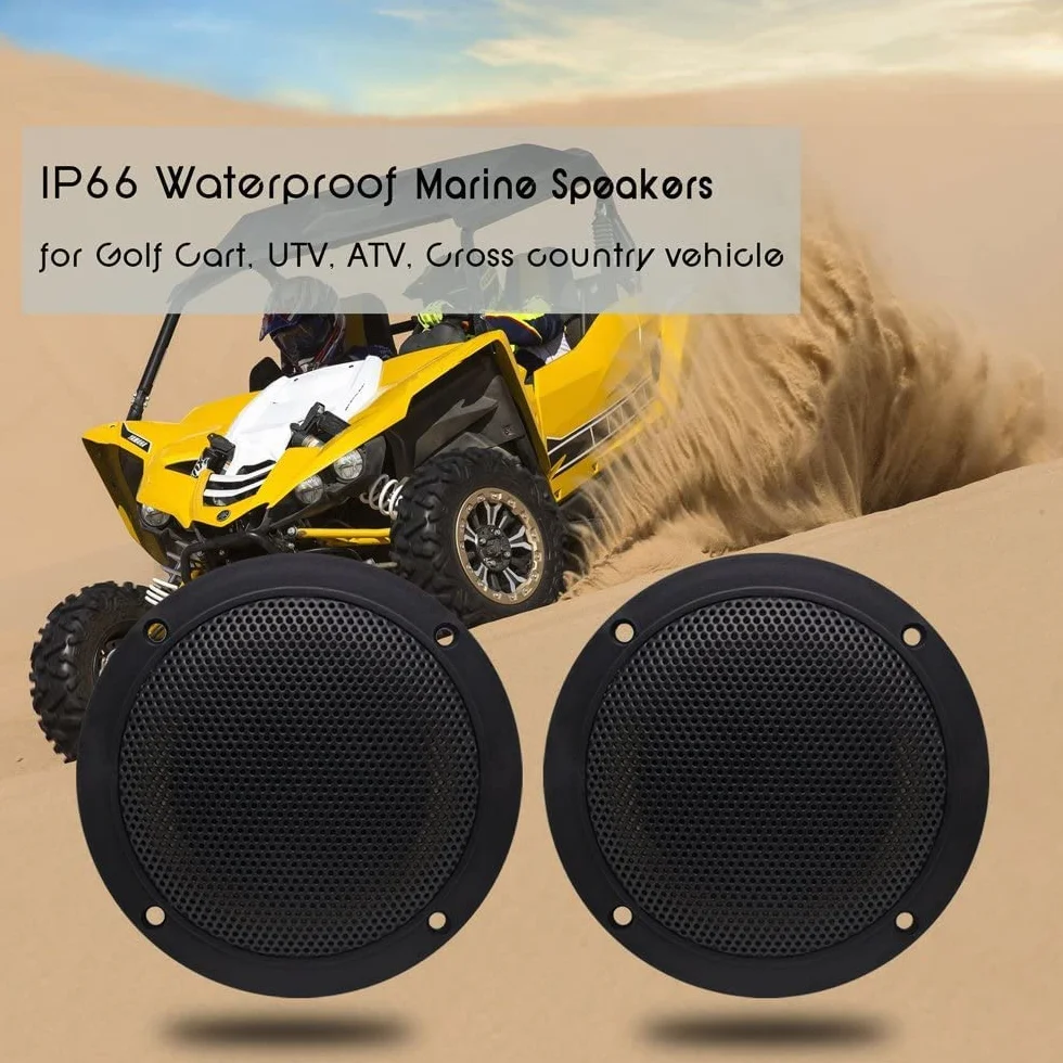 160 watt 2 vie, altoparlante impermeabile bianco per barche marine moto spa room UTV ATV RV golf cart car, nero