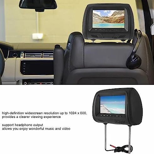 Lettore DVD per Poggiatesta per Auto, Monitor per Poggiatesta da 7 Pollici TV per Bambini Lettore DVD per Auto TV Portatile con Supporto per Poggiatesta Video 1080P
