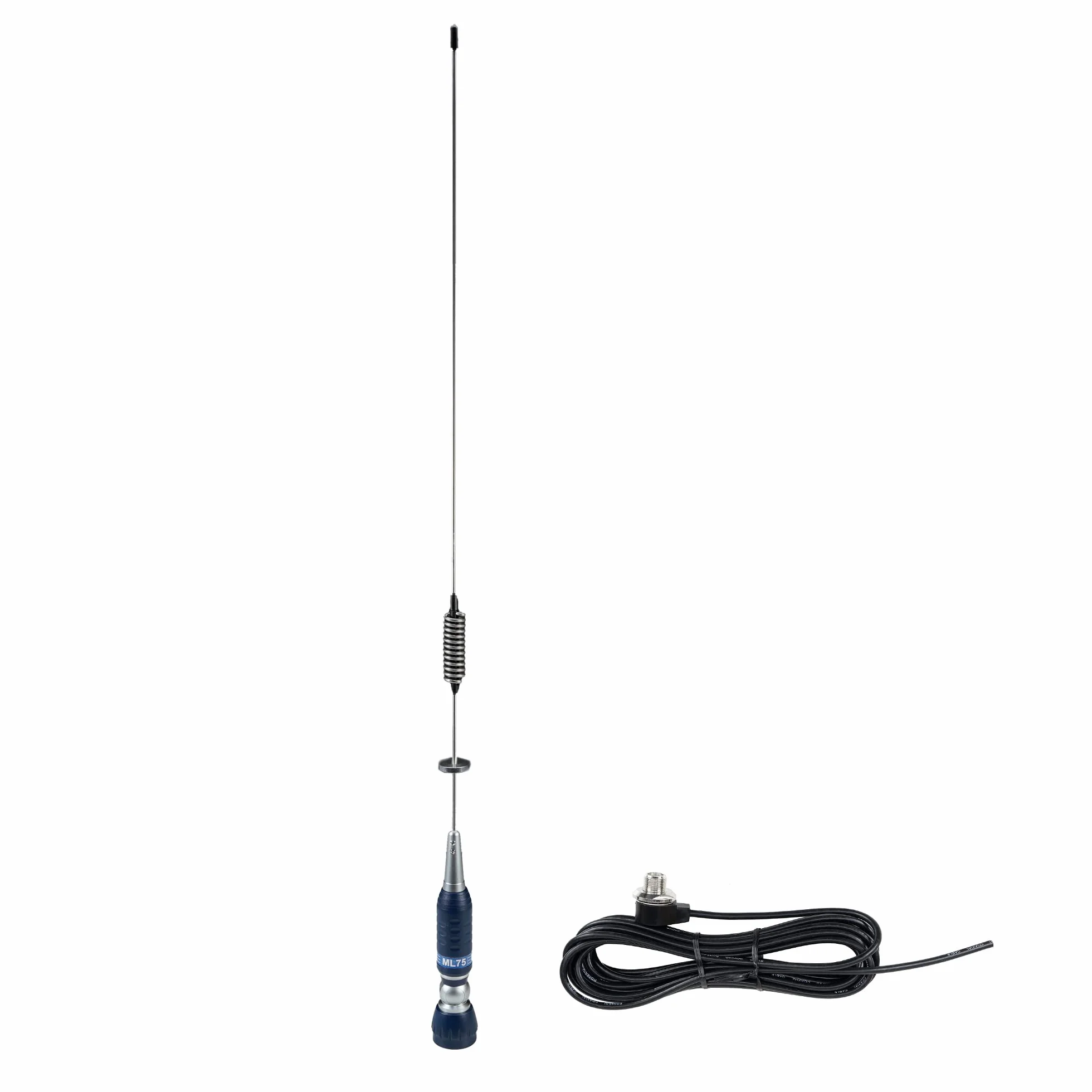 PNI Pacchetto antenna ML75 CB e cavo di montaggio PNI T601, lunghezza 75cm, 26-28MHz, 300W, pieghevole