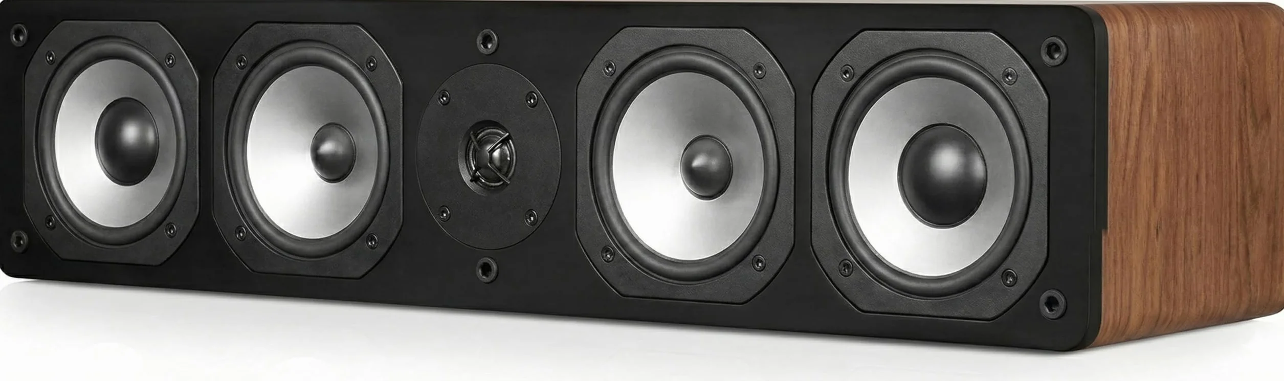 Dynavoice Challenger C-5 XL Rovere Naturale. Diffusore Centrale Passivo 210W 6-8 Ohm. 4x Woofer 5,25″ e Tweeter Super Audio 1″. Home Cinema HiFi. Bass Reflex Posteriore. VESA 10x10.