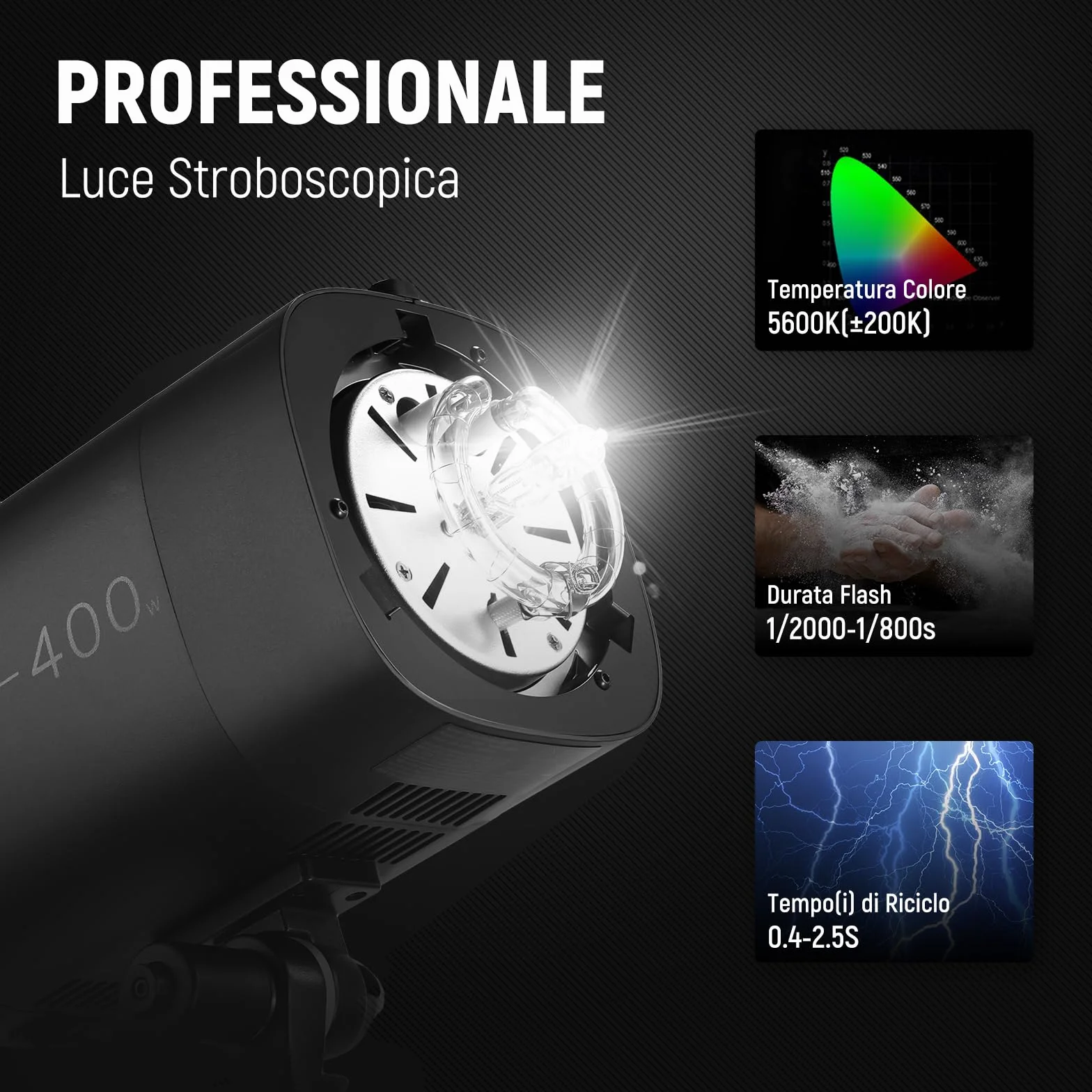 NEEWER Kit Flash Monoluce da Studio 800W (2pz), Luce Strobo S101-400W 5600K con Lampada Pilota 150W/Attacco Bowens/Softbox/Stativo/Riflettore/Trigger RT-16/Borsa per la Fotografia di Prodotti Ritratti