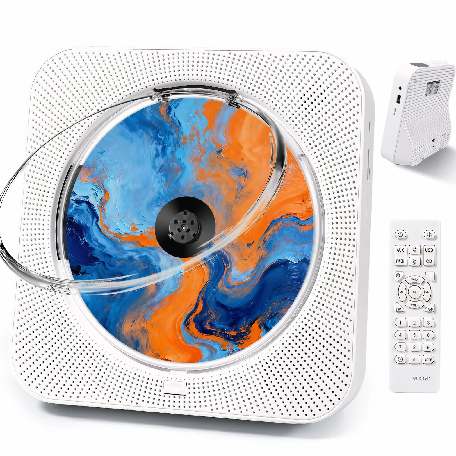 Lettore CD Portatile Bluetooth 5.1 con Altoparlanti, Radio FM USB/AUX, Bianco