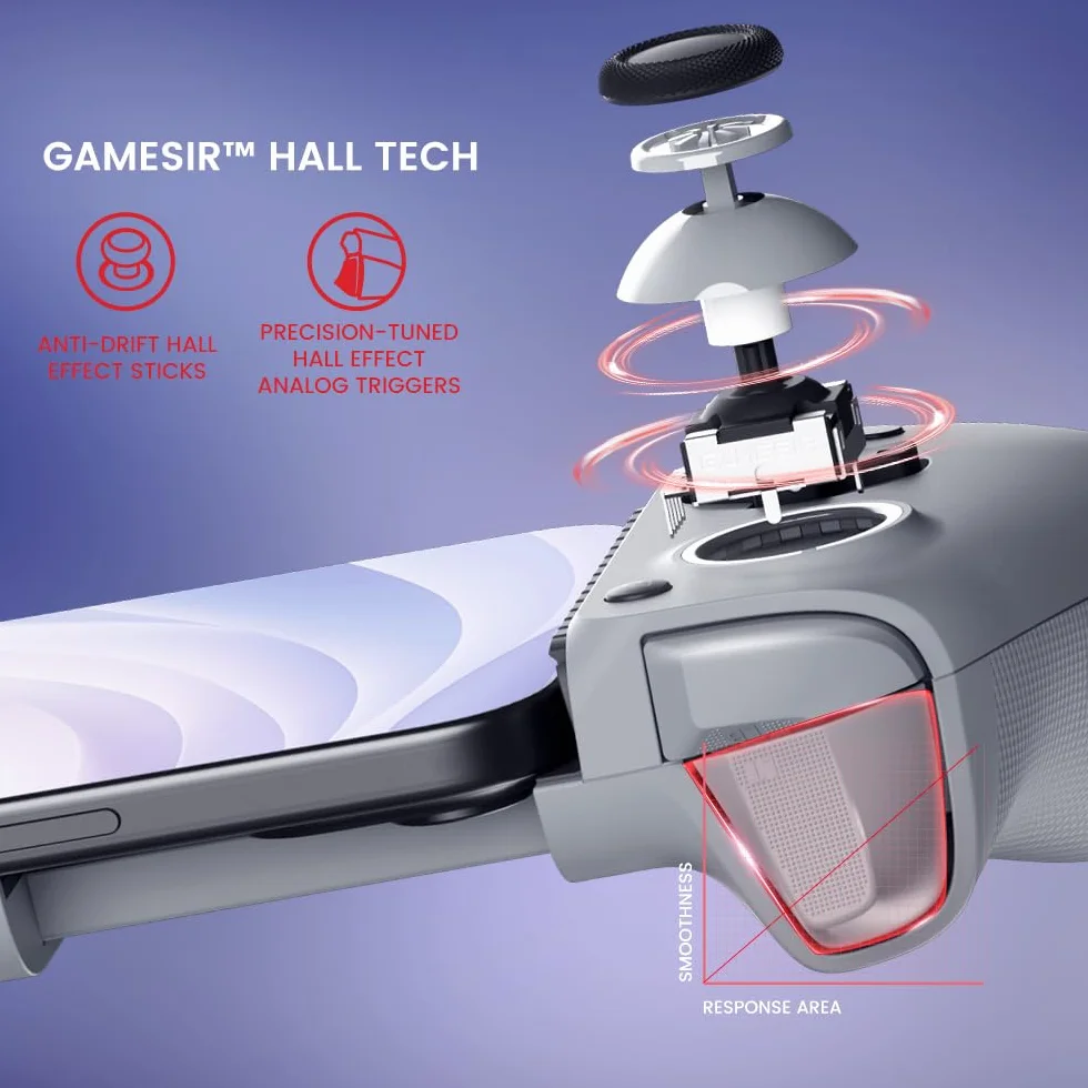 GameSir G8 Galileo Controller Mobile per Android e iPhone Serie 15 (USB-C) - Joystick e Trigger Effetto Hall, Jack Audio 3.5mm - Gioca a Xbox, PlayStation e Diablo Immortal