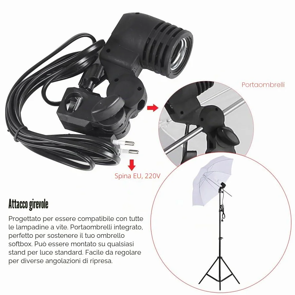 Andoer Set Fotografico, Studio Fotografico Kit di Illuminazione 1.8x 2.8m/6x9ft con Sistema per Sfondo 135W 5500K Ombrello Softbox Softbox kits 5in1 Reflector for Photo Studio Fotografia Video