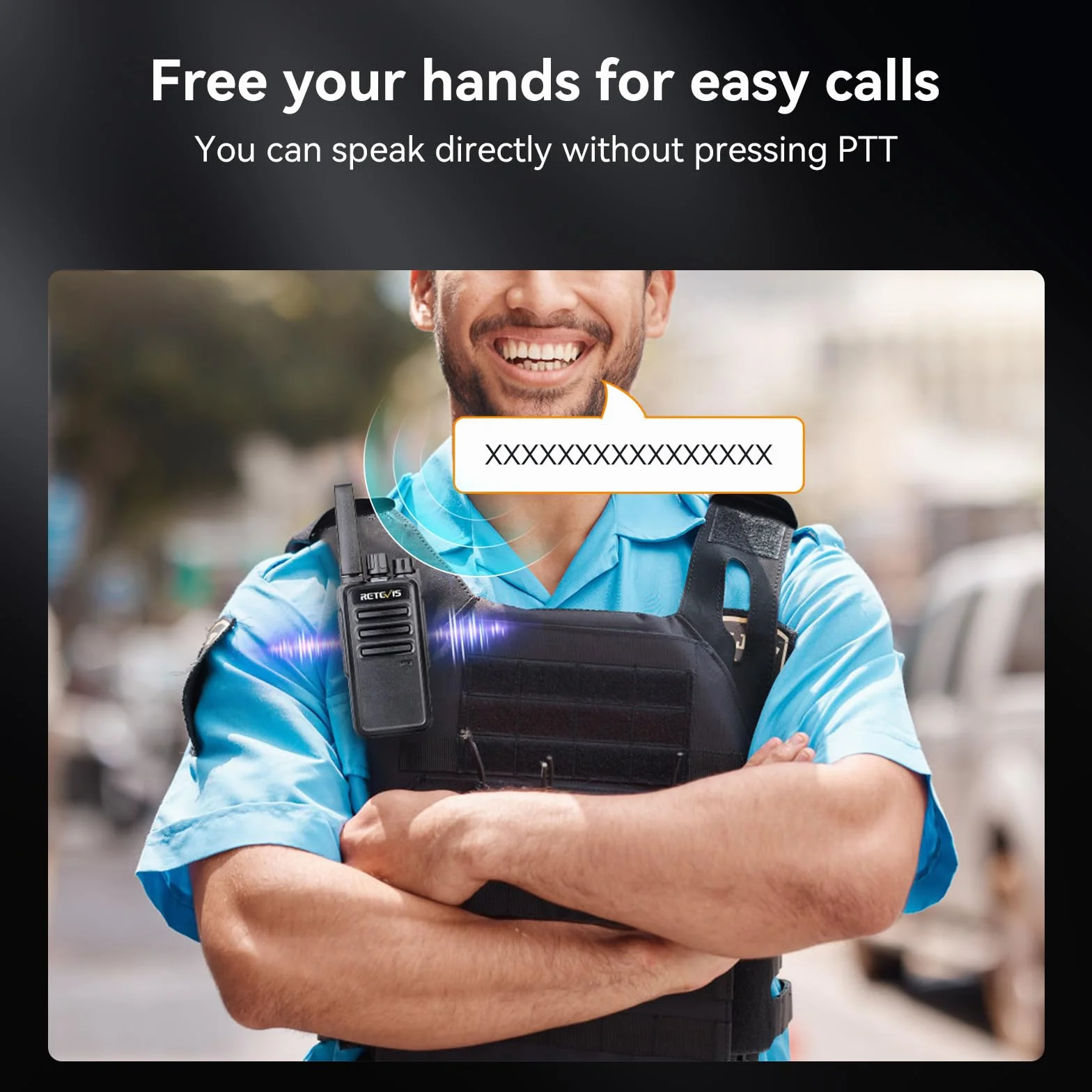 Retevis RT668 Walkie Talkie PMR446 Ricetrasmittenti VOX Anticaduta Antipolvere Auricolari 4 Pezzi Nero