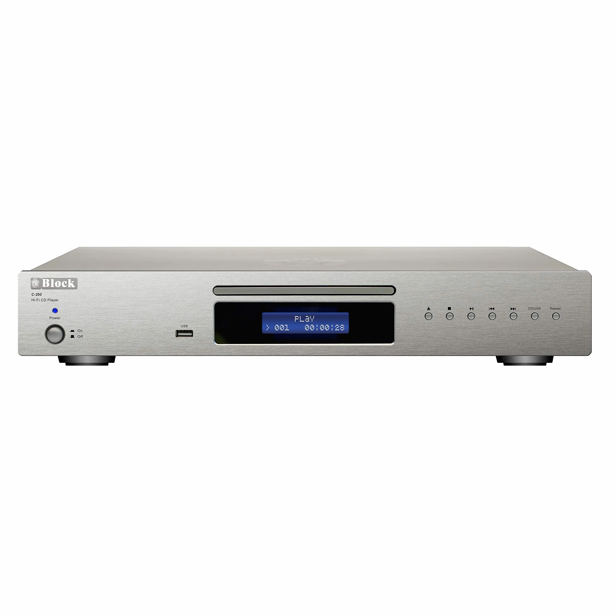 BLOCK C-250 Lettore CD compatibile con HDCD, CD-R, CD-RW, Mp3, Silver