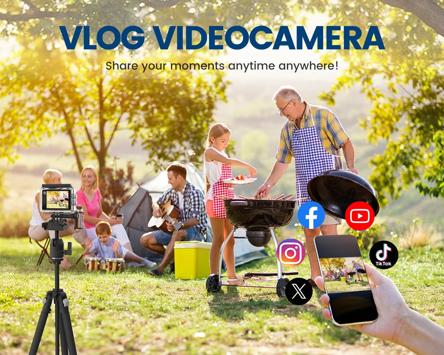 Action Cam 4K a Doppio Schermo, 48MP WIFI Videocmera con Scheda SD da 64GB,131ft Fotocamera Subacquea, 170° Telecamera Moto con Telecomando, Microfono, 2 Batterie,Accessori Multifunzione.