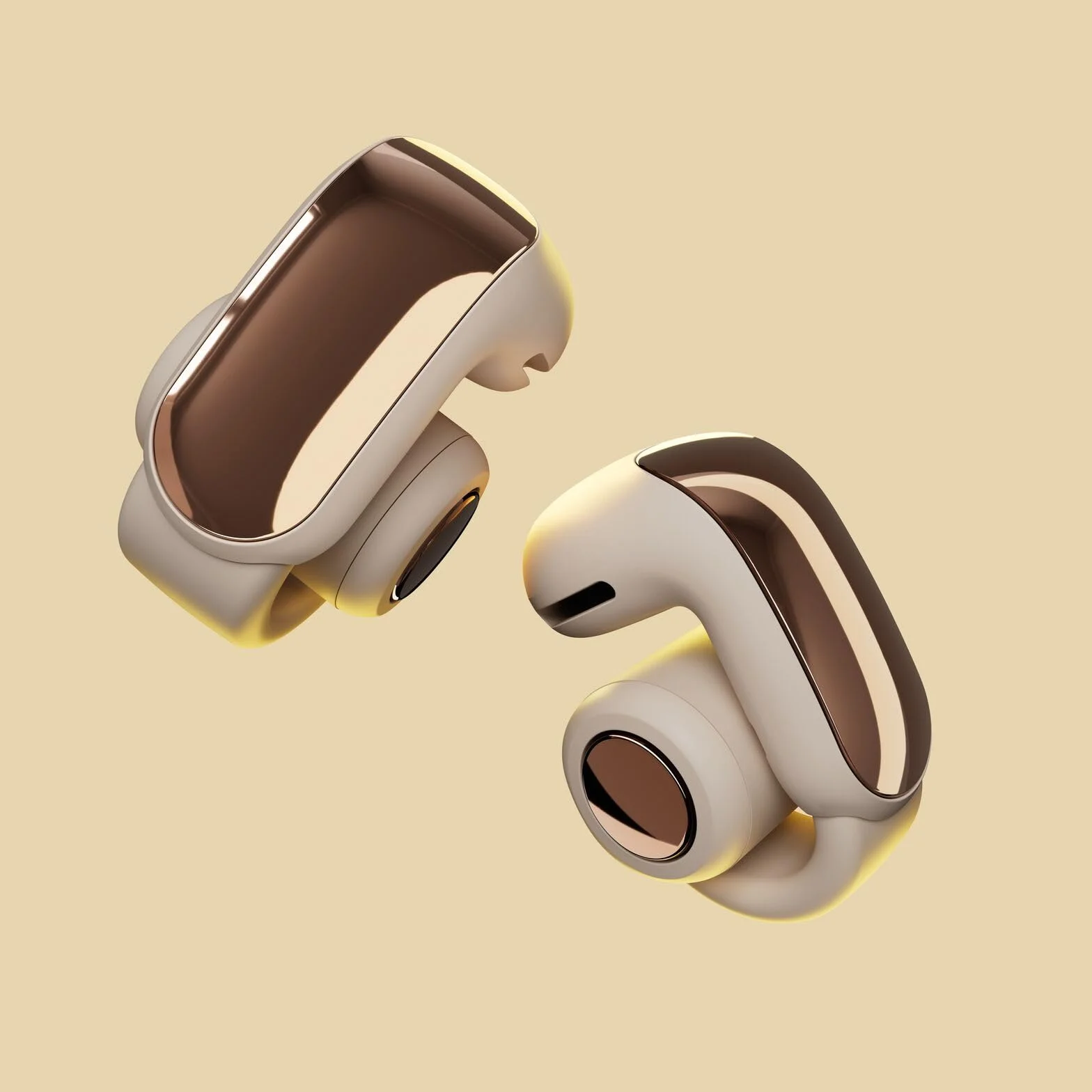 Bose Ultra Open Earbuds Auricolari Open-ear Wireless Bluetooth 5.3 con Lunga Durata della Batteria, Tecnologia OpenAudio, Fino a 48 Ore di Autonomia, Beige Legno Di Mare - Edizione Limitata