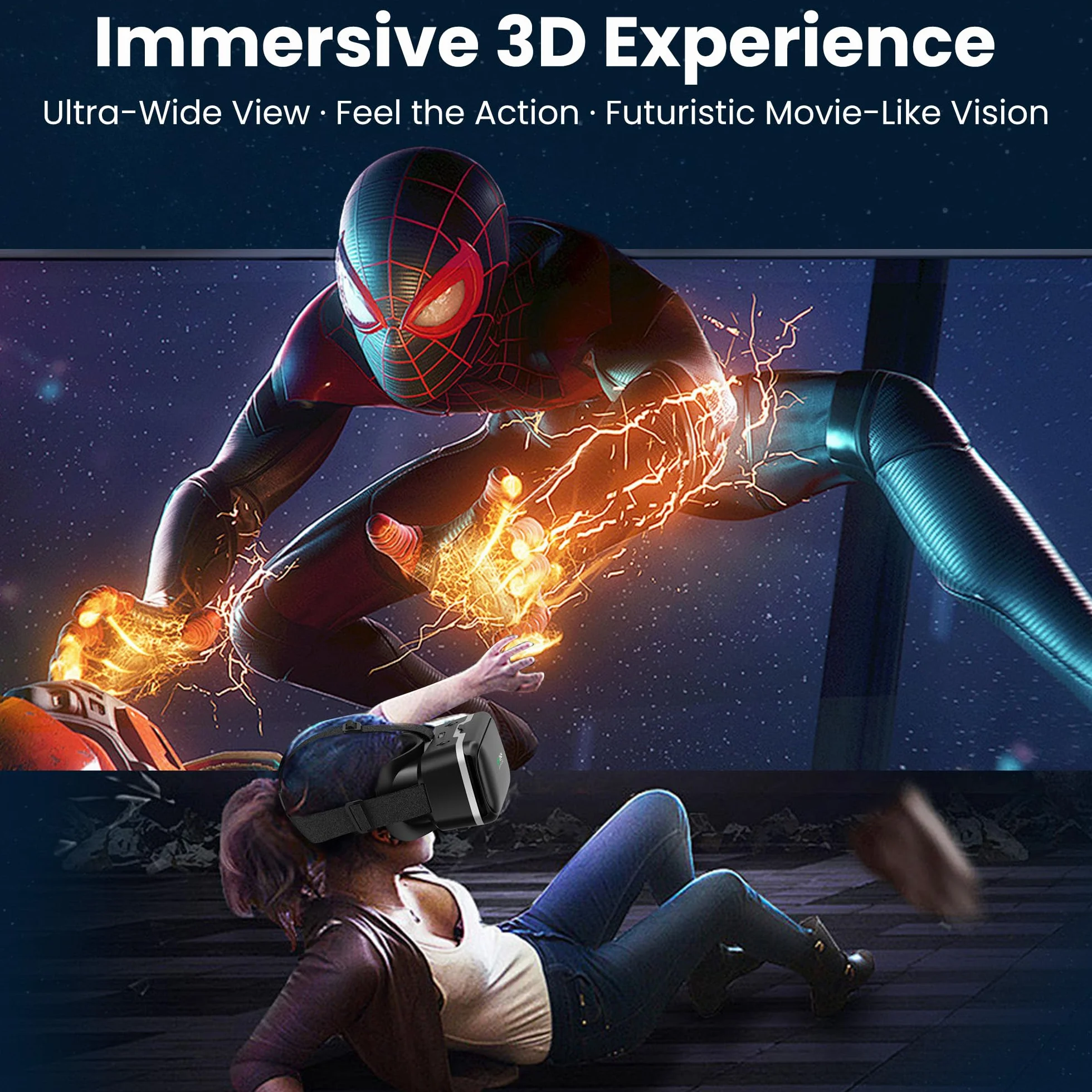 XWP Visore Realtà Virtuale 3D, Occhiali VR Con Lenti HD Anti Luce Blu Per Smartphone, Per iPhone E Android (4,7–6,8"), Ideali Per Giochi E Visione Di Film, Regalo Di Compleanno Per Amici E Famiglia