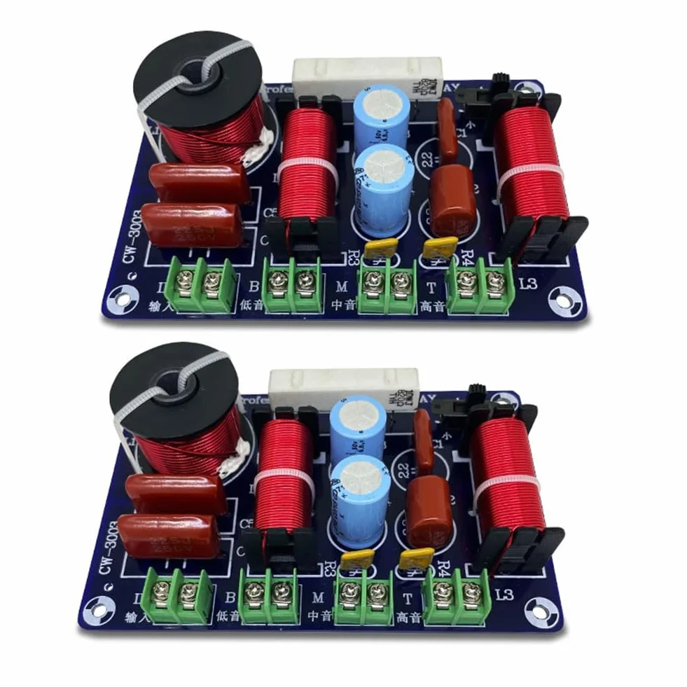 2 pezzi a 3 vie, 250 W, 850/5200 Hz, divisore di frequenza fai da te, circuito di filtraggio, , HiFi, stereo audio, crossover, facile da installare