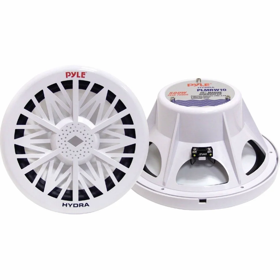 SUBWOOFER PYLE PLMRW10 IMPERMEABILE MARINO WATER PROOF DA 10" 25,00 CM 250 MM BIANCO PER IMBARCAZIONI BARCA GOMMONE PISCINA O LOCALI ALL'APERTO SINGOLA BOBINA DA 4 OHM DA 250 WATT RMS E 500 WATT MAX