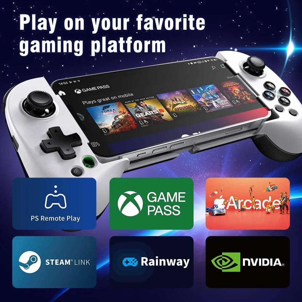 ShanWan Controller Mobile per Android/iOS, Controller di Gioco Mobile Wireless con Mappatura dei Pulsanti, Controller Android per PS Xbox Cloud Steam Link GeForce NOW MFi Arcade Games