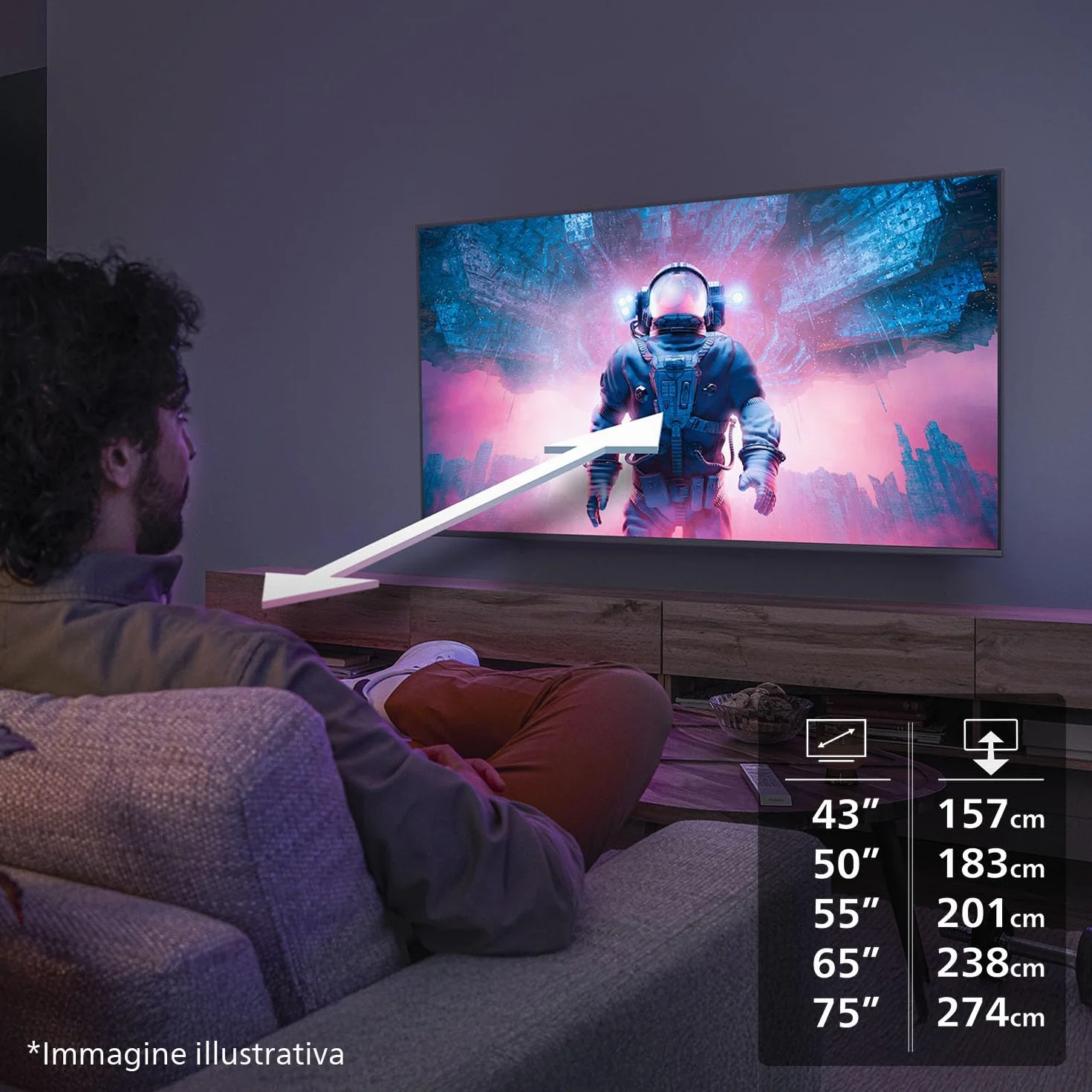 PHILIPS 50PUS7000 4K LED Smart TV 50 pollici Titan OS Pixel Precise Ultra HD Dolby Atmos