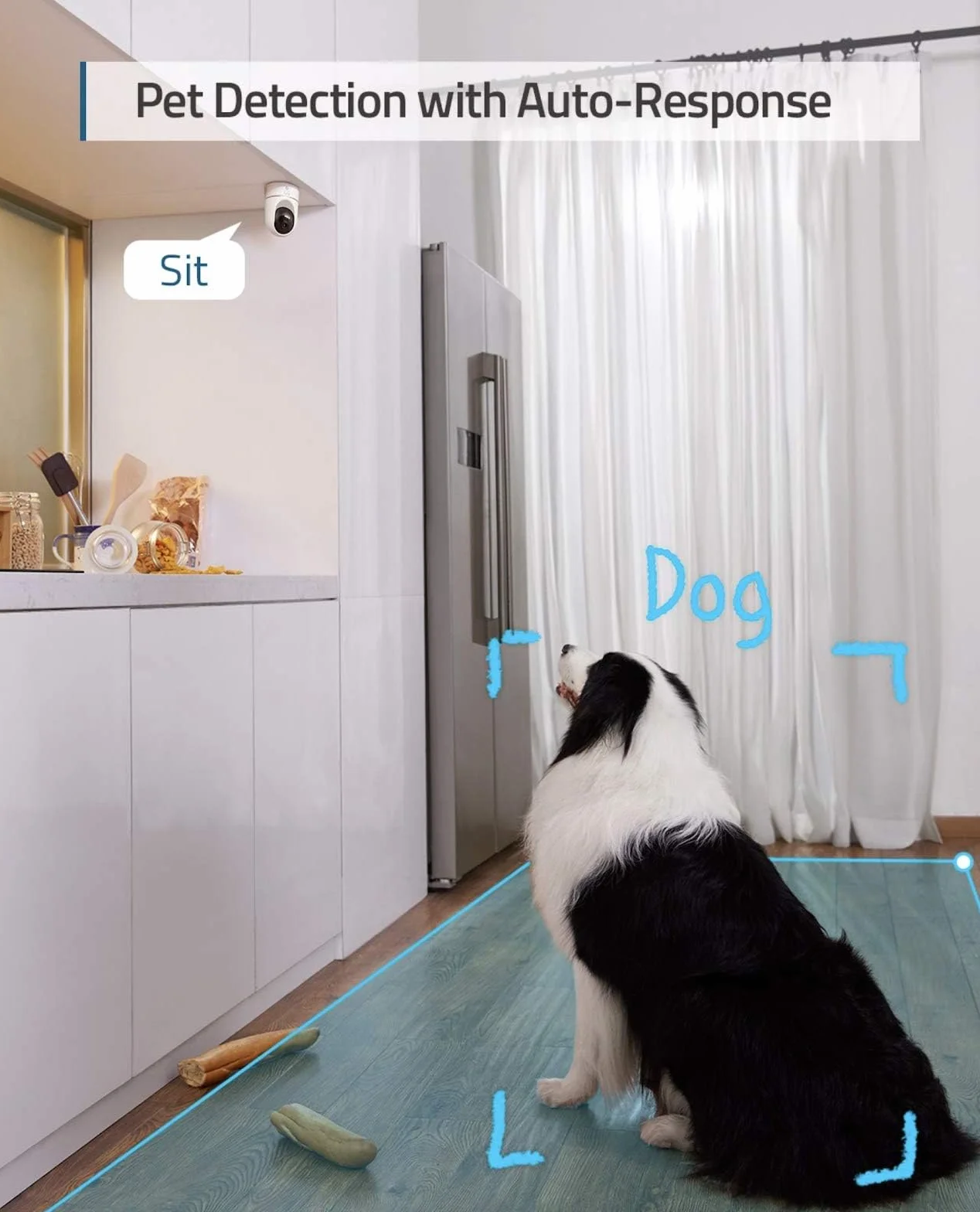 eufy Security IndoorCam E220 telecamera wifi interno, 2K Pan & Tilt, Videosorveglianza con AI per Riconoscimento Persone/Animali, Assistenza Vocale, Visione Notturna(Ristrutturato)