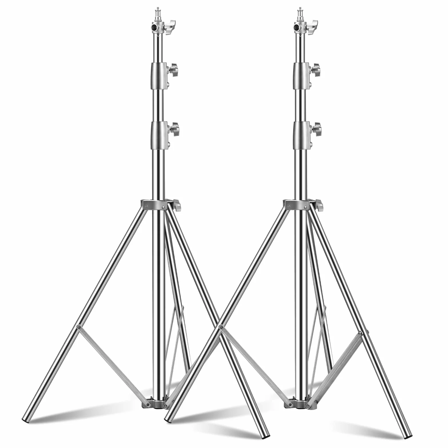 Supporto per Luce 2,8 m Treppiedi in Acciaio Inox con Molla Ammortizzata e Adattatore Universale da 1/4" a 3/8" per Fotografia Studio Softbox Riflettore, 2 Pezzi Supporto per Illuminazione