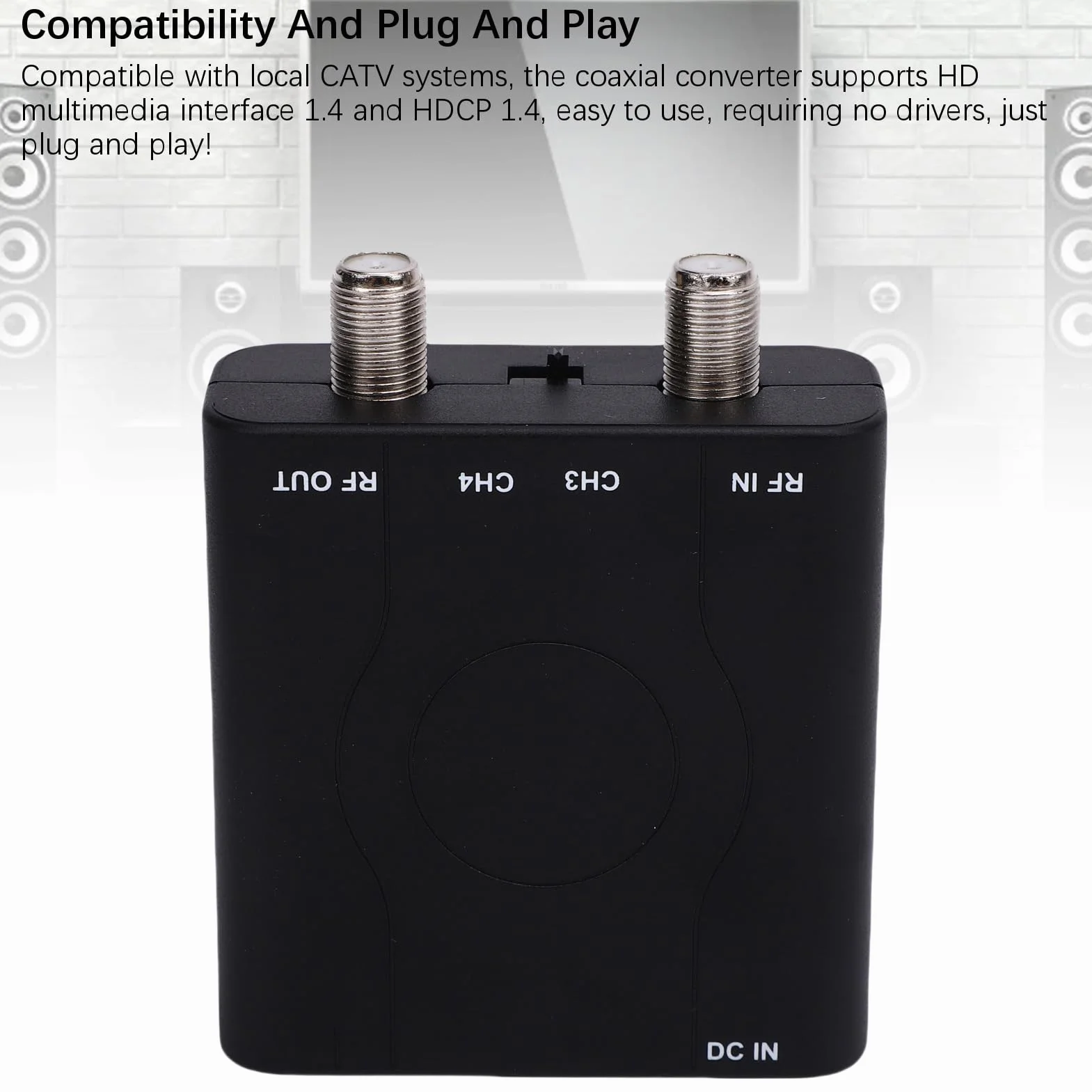 Elprico Modulatore HDMI a RF, Interfaccia Multimedia HD, Output 1080p NTSC PAL, Frequenza VHF