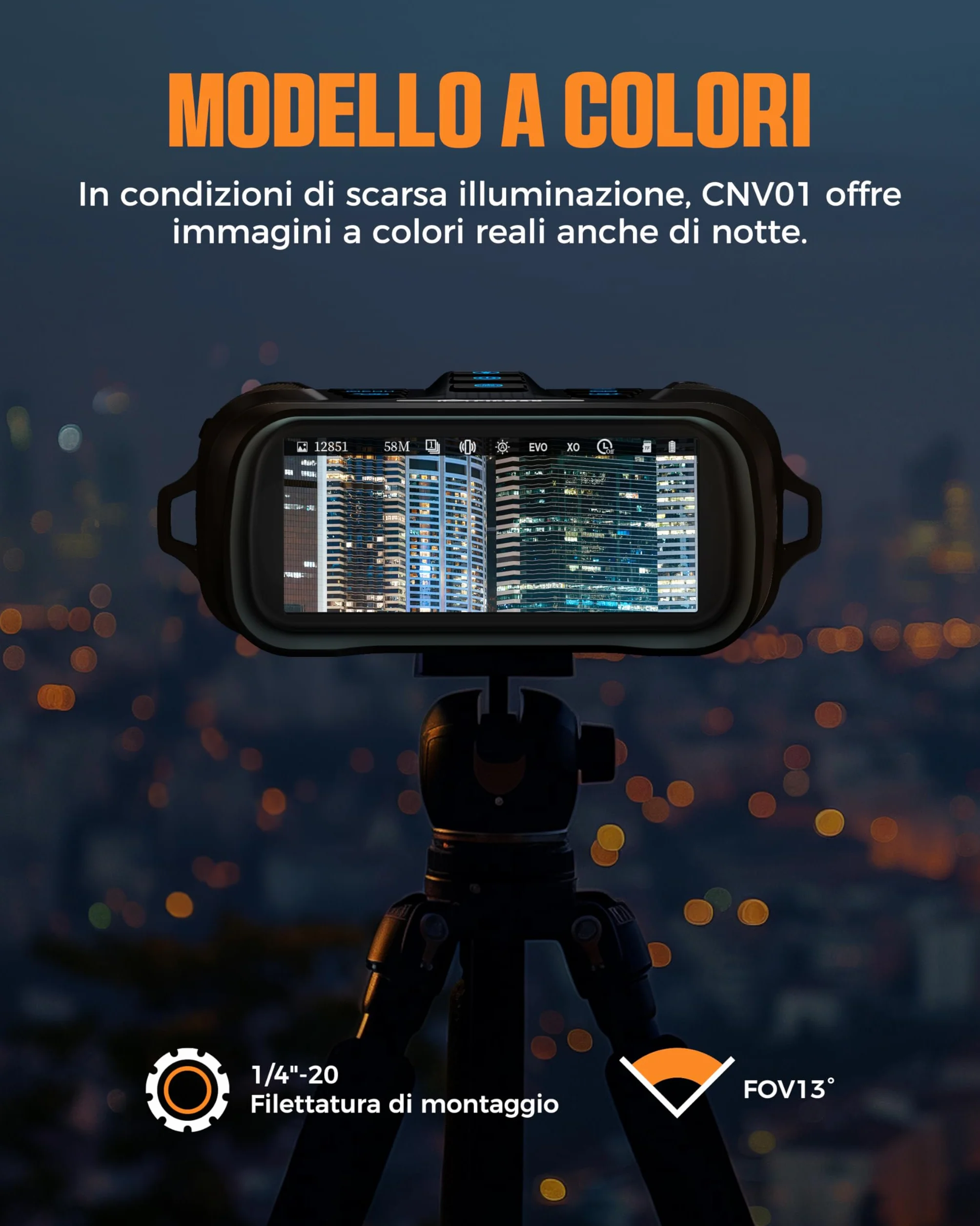 Visore Notturno, CIGMAN 4K Binocolo Visore Notturno con Portata di 1490FT/600M, 58MP HD Visione Notturna Ricaricabile con Zoom Digital 5X, con Torcia Elettrica, per la Caccia, Birdwatching, Campeggio