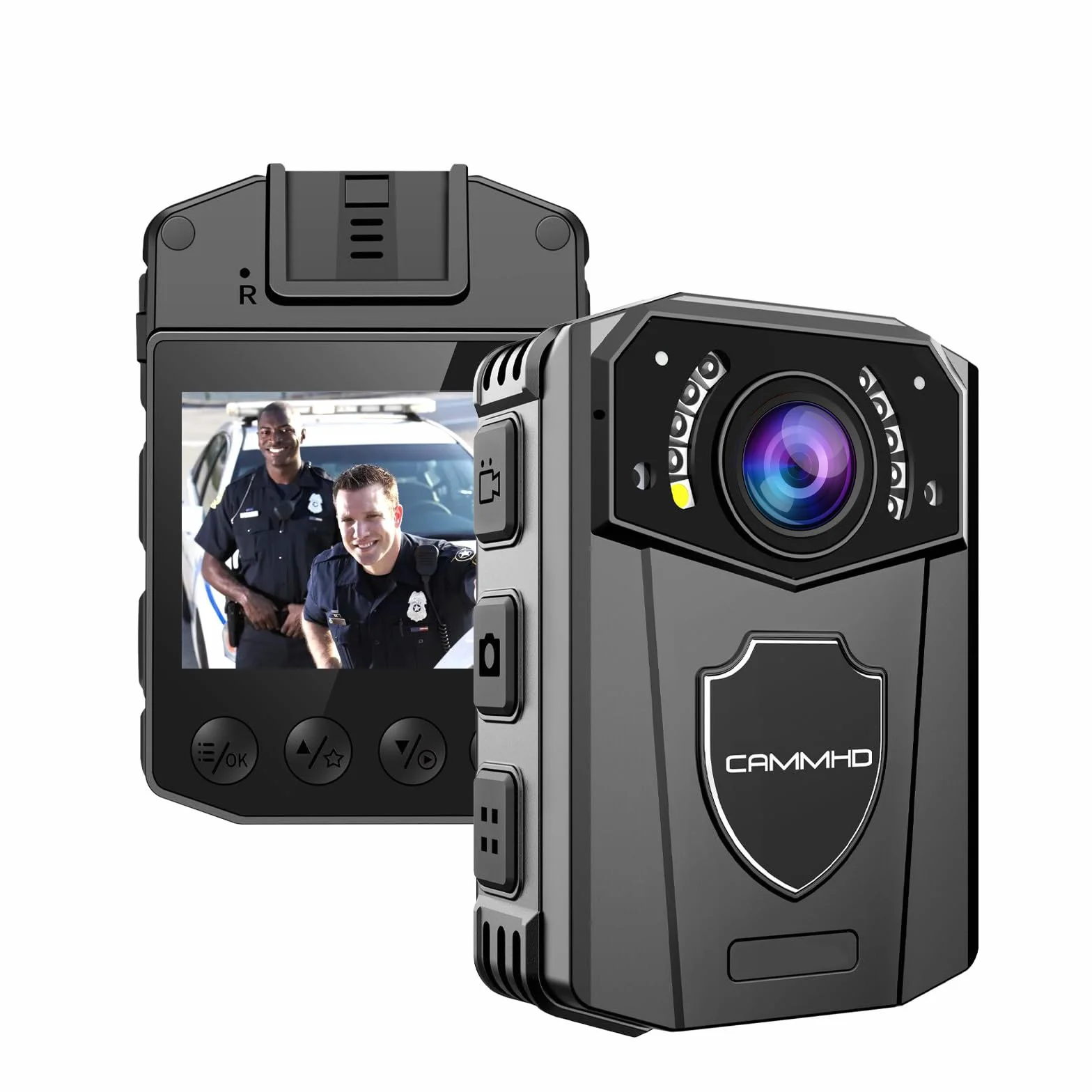 CAMMHD Z3-32G Bodycam Polizia 1440P Grandangolo 130° Body Cam Impermeabile 8-10 Ore 3000mAh Scheda Esterna Visione Notturna Adatta per le Forze dell'ordine di Sport all'aria Aperta