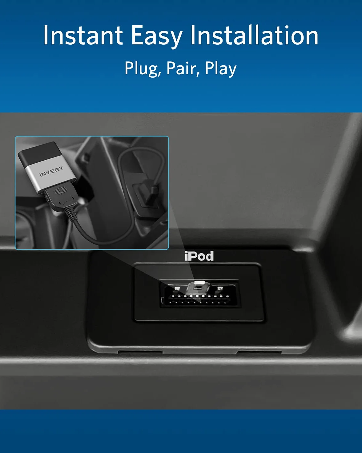Airdual Bluetooth Adaptateur pour Land Rover, Range Rover, Interface musicale Jaguar 30 broches Compatible avec iPhone