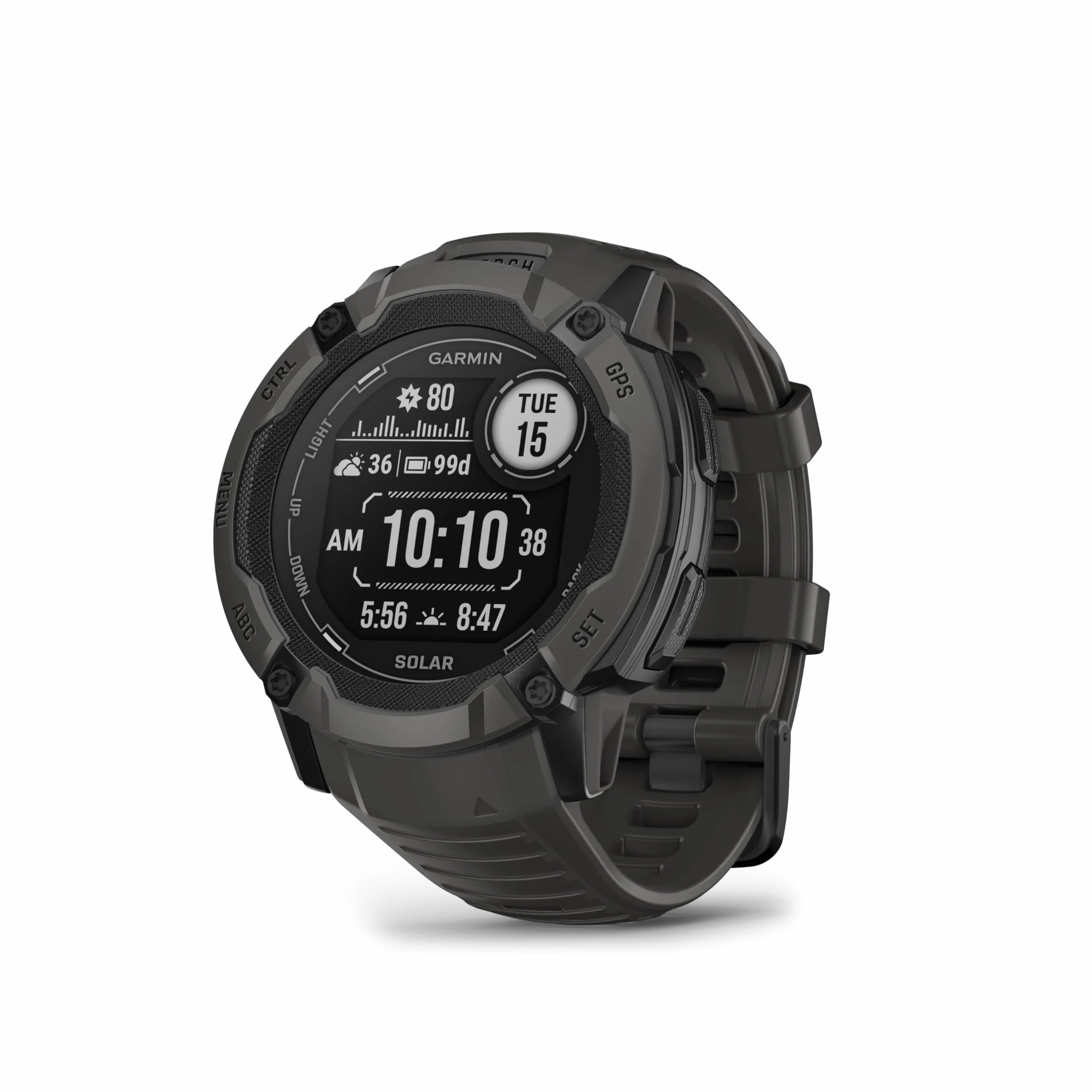 Garmin Instinct 2X Solar, Smartwatch, 50mm, Rugged design, Ricarica solare, Autonomia infinita, Disply 1,1", Torcia LED, GPS Multi-banda, Cardio, SpO2, Pay, Connect IQ (Graphite) (Ricondizionato)