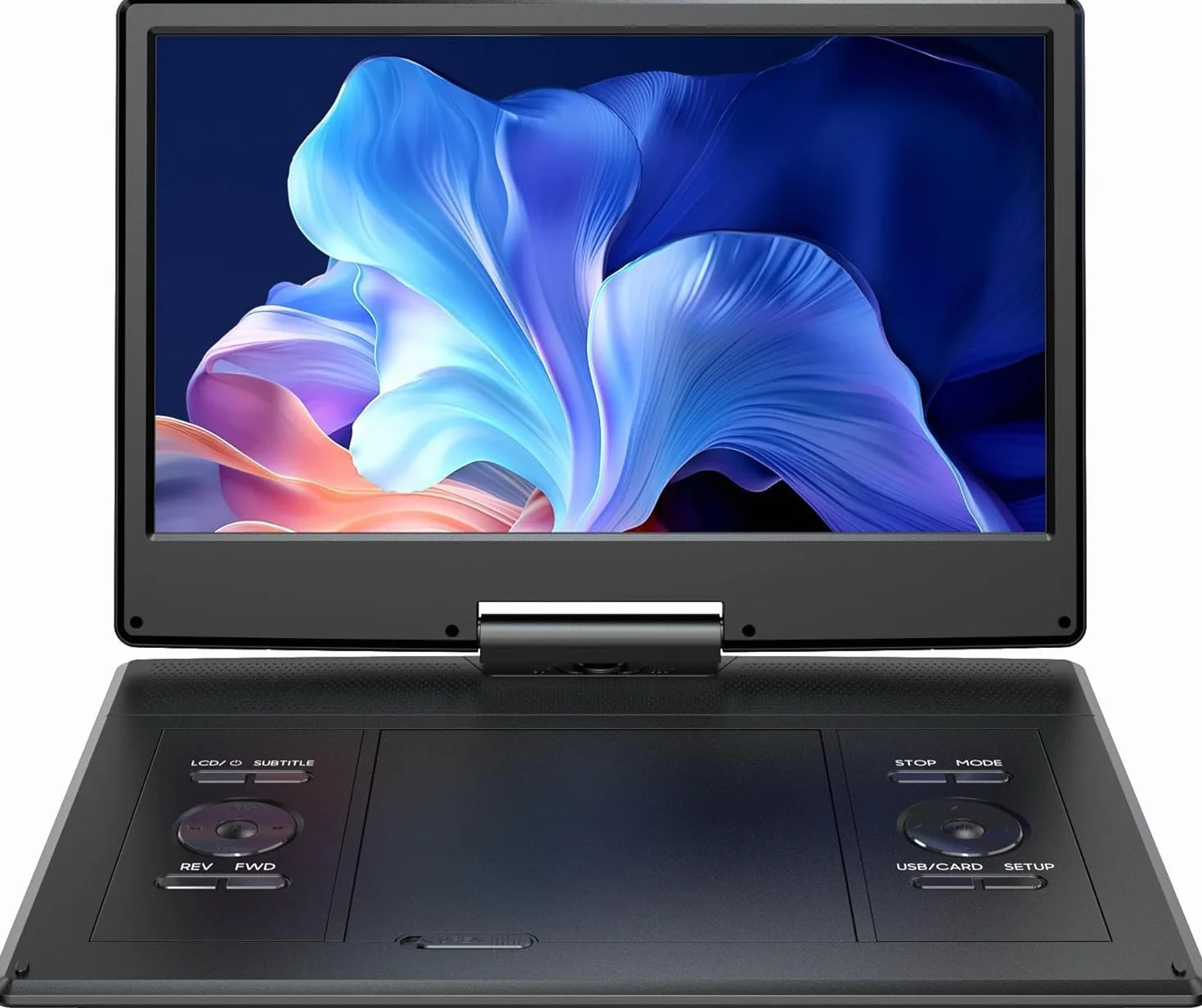 YOTON Lettore DVD portatile 14" con altoparlanti stereo e jack cuffie, supporta dischi U esterni e SD/TV