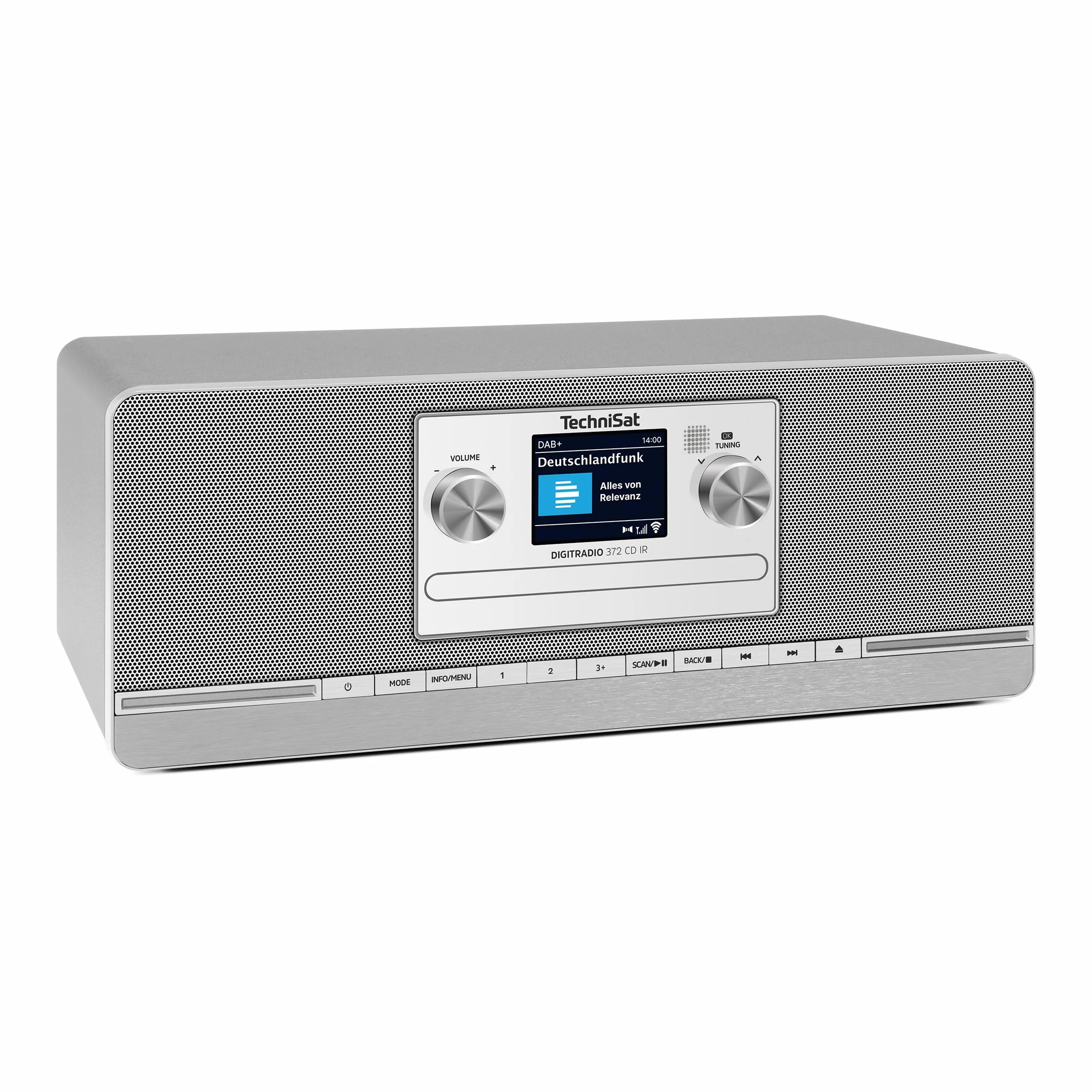 TechniSat DIGITRADIO 372 CD IR Radio Internet stereo DAB+ FM CD Wi-Fi Bluetooth display colori USB AUX sveglia 10 W argento