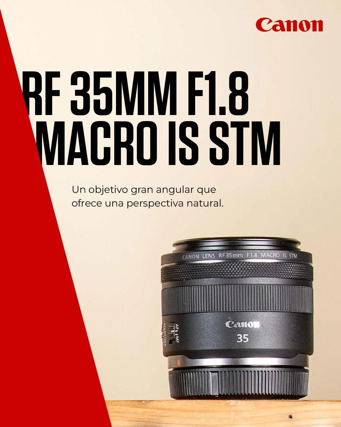 Canon Obiettivo RF 35mm F1.8 MACRO IS STM - Obbiettivo Fisso Grandangolare Veloce con Stabilizzatore a 5 Stop | Compatibile con Canon Sistema EOS R