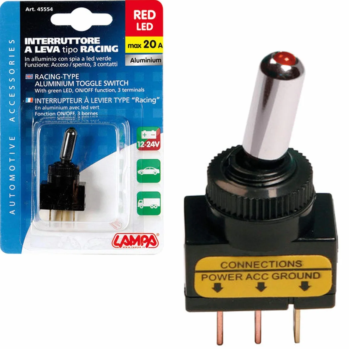 Lampa Interruttore Comando Innesto nero