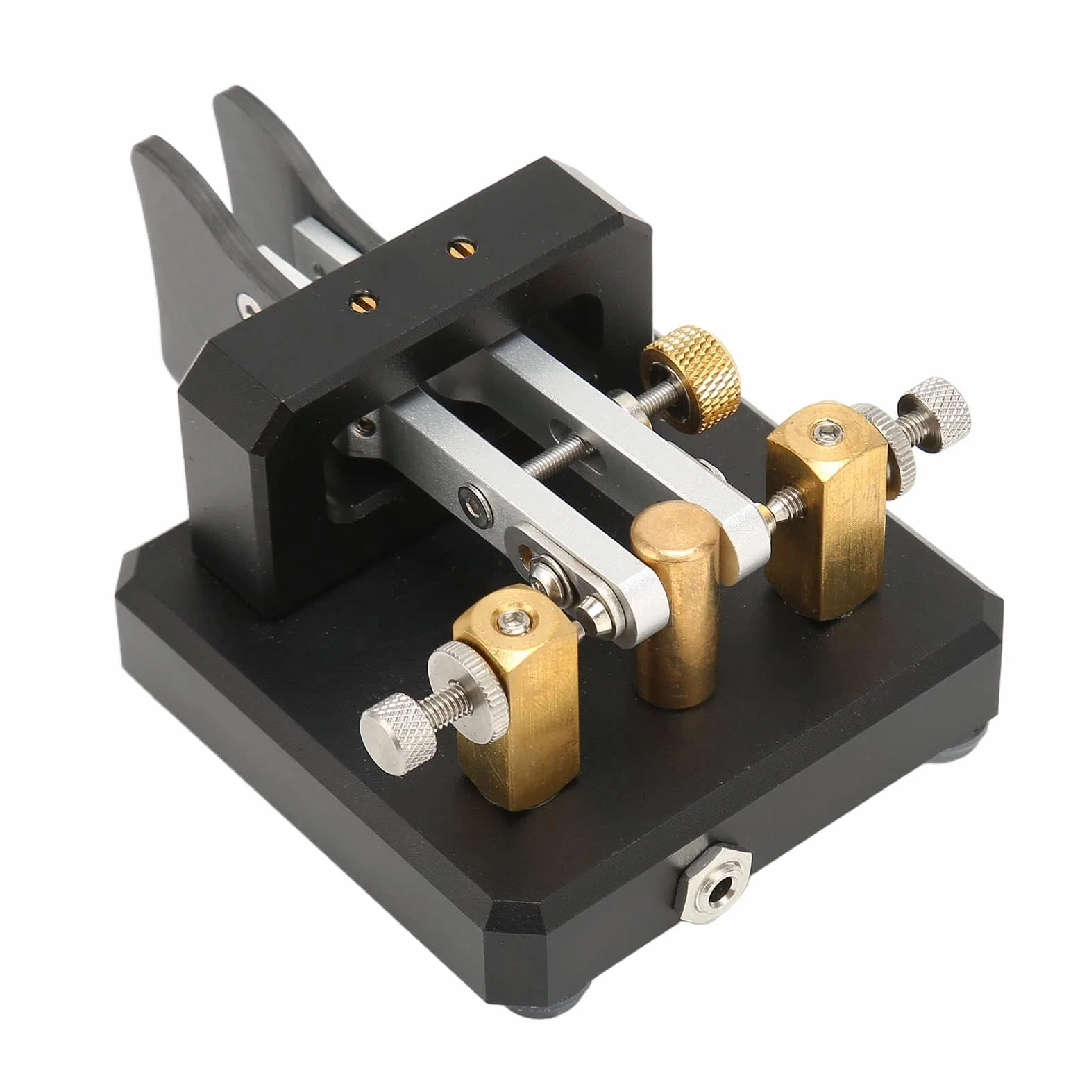Mini CW Key Automatic Morse Code Keyer Telegraph Double Paddle POTA SOTA LOTA Nero