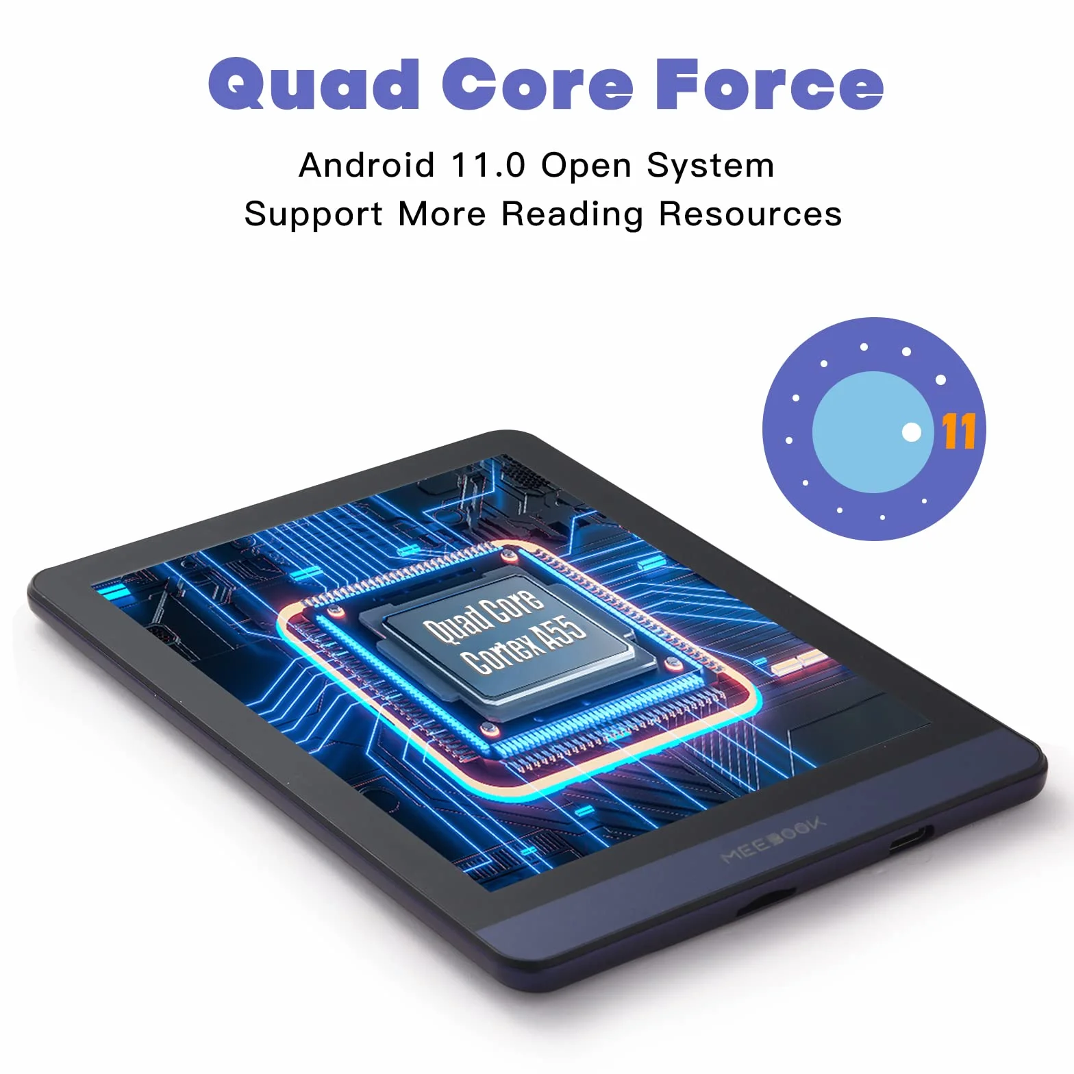 Meebook E-Reader M6 | 6' Eink Carta Schermo 300PPI | intelligente regolabile | Android 11 | Ouad Core | Libri audio|Google Play Store | 3GB+32GB di spazio di archiviazione | Slot Micro-SD | Viola