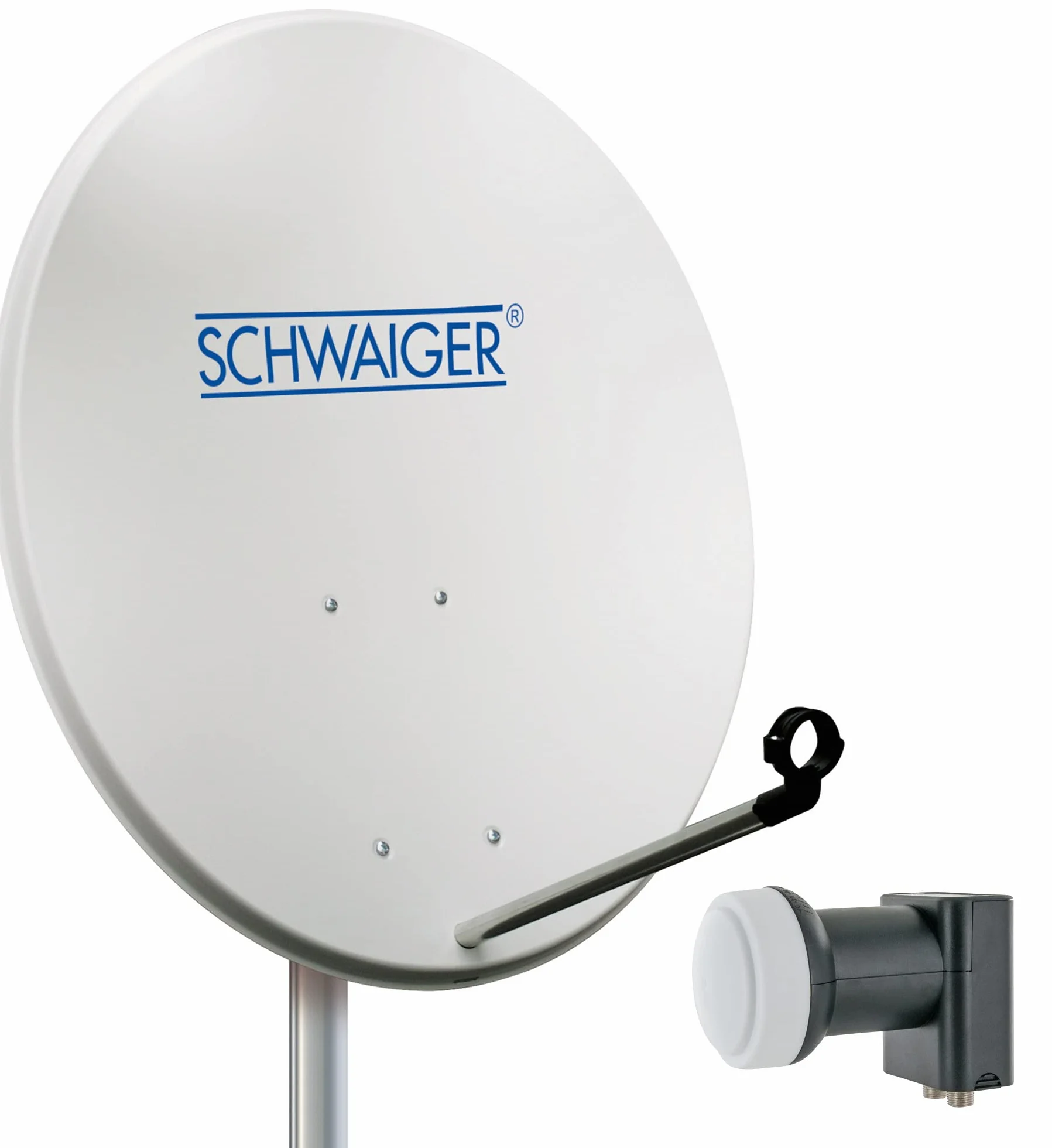Schwaiger SPI993011 - Set di specchietti in acciaio, 80 cm, 2 TN con Twin LNB