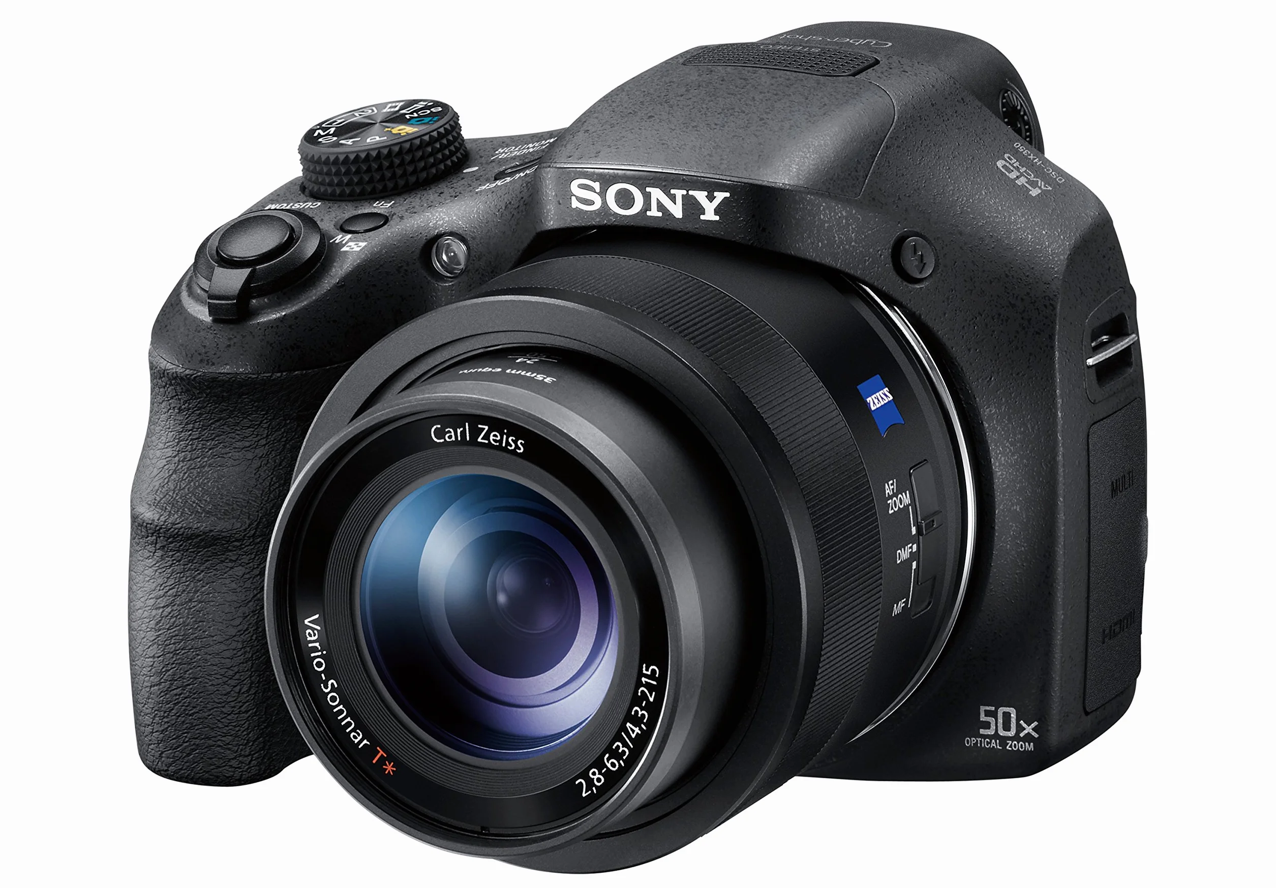 Sony DSC-HX350 Fotocamera Digitale Compatta Bridge con Sensore CMOS Exmor R da 20.4 MP, Ottica Zeiss, Zoom Ottico 50x, SteadyShot Ottico Adattivo a 5 assi, Mirino Elettronico, Nero
