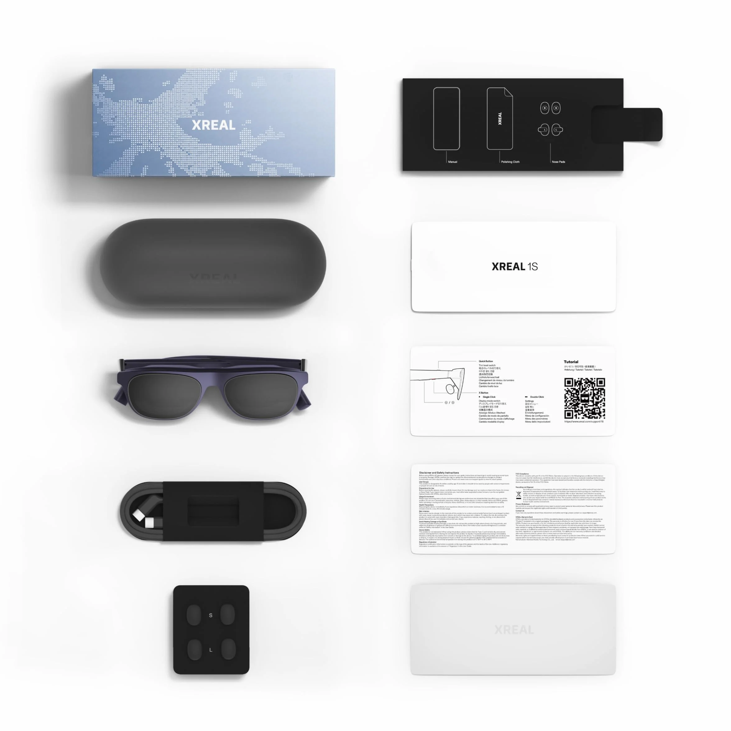 XREAL 1S Occhiali AR, Schermo Virtuale da 500", Occhiali Intelligenti con FOV 52°, 3DoF Nativo, REAL 3D, Chip X1, Compatibili con Tutti i Dispositivi USB-C DP iPhone 17/16/15 Cobalt