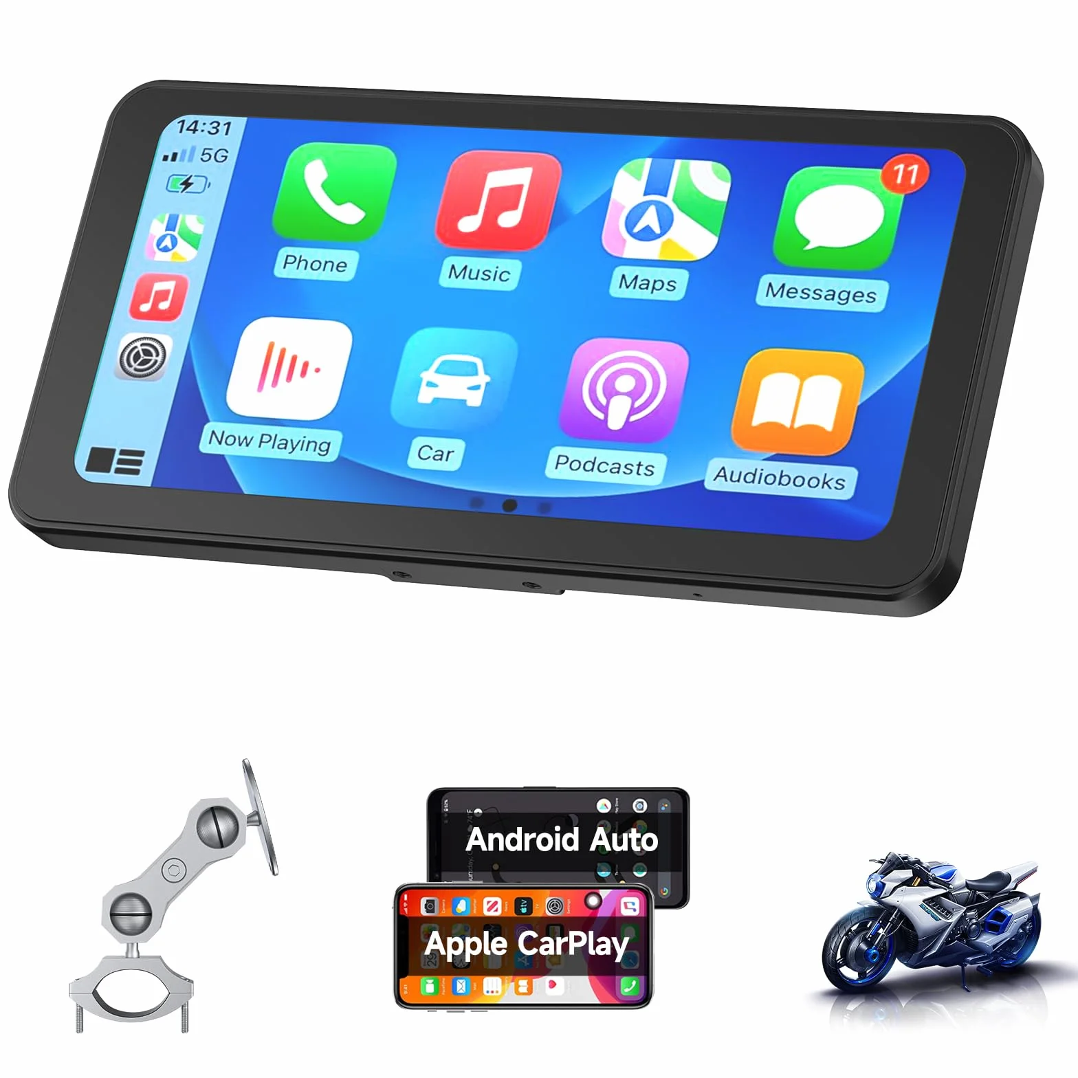 Spedal CL871 6.2 pollici Moto CarPlay Android Auto Screen Impermeabile Navigazione GPS Bluetooth