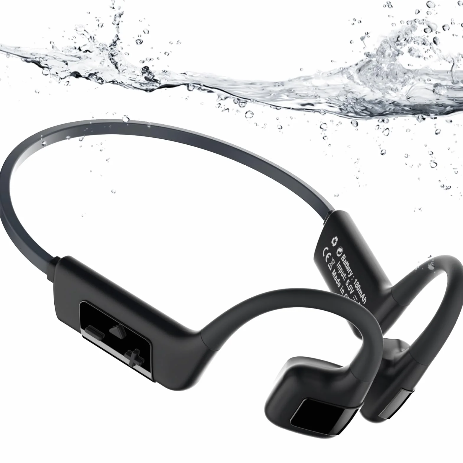 MONODEAL Cuffie Conduzione Ossea Bluetooth 5.4 Subacquee per Piscina IP68 Impermeabile Auricolari MP3 Subacqueo 8G Auricolari Sport per Nuoto, Corsa