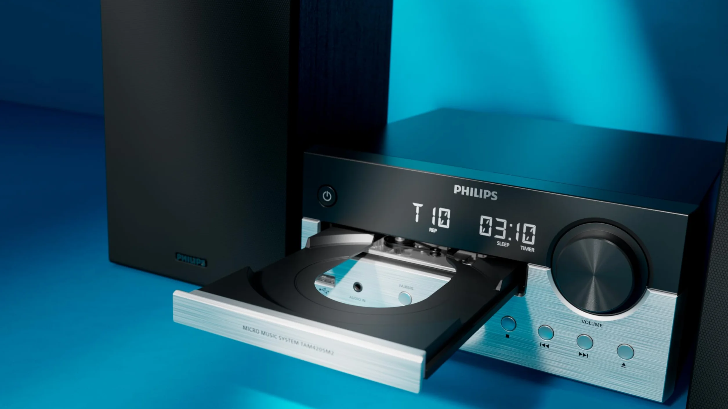 Philips TAM4205M2 Sistema Micro Hi-Fi – 80W, Altoparlanti Bass Reflex, CD, FM, USB, Audio-in, Bluetooth 5.4, Auracast, Digital Sound Control, Telecomando, Imballaggio ecologico