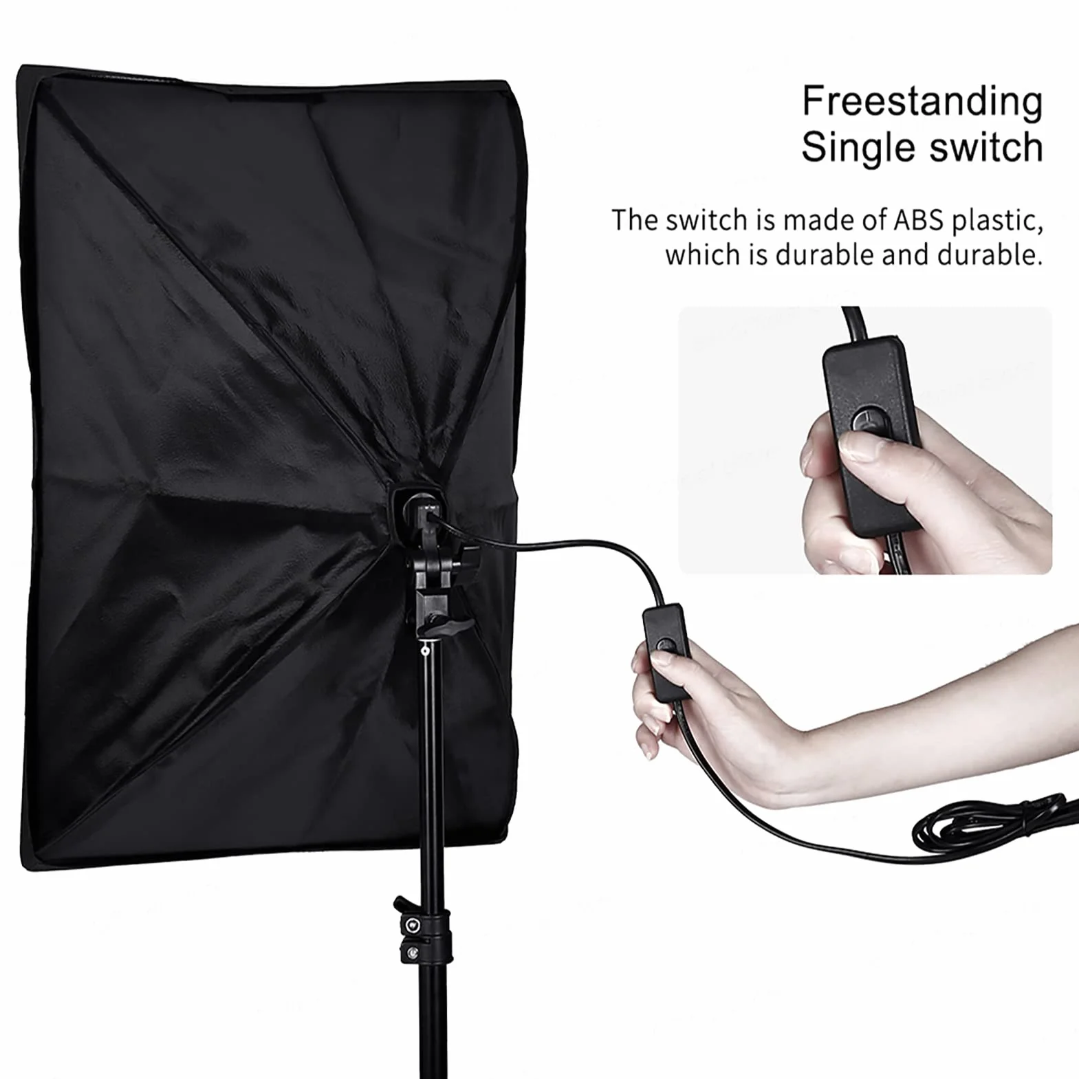 Andoer Kit Studio Fotografico, Sistema Supporto Sfondo 1,6m x 3m con Softbox, Lampadine 45W, Ombrello, Portalampada E27, Stativi 2M, Trasporto per Fotografia, Foto e Video