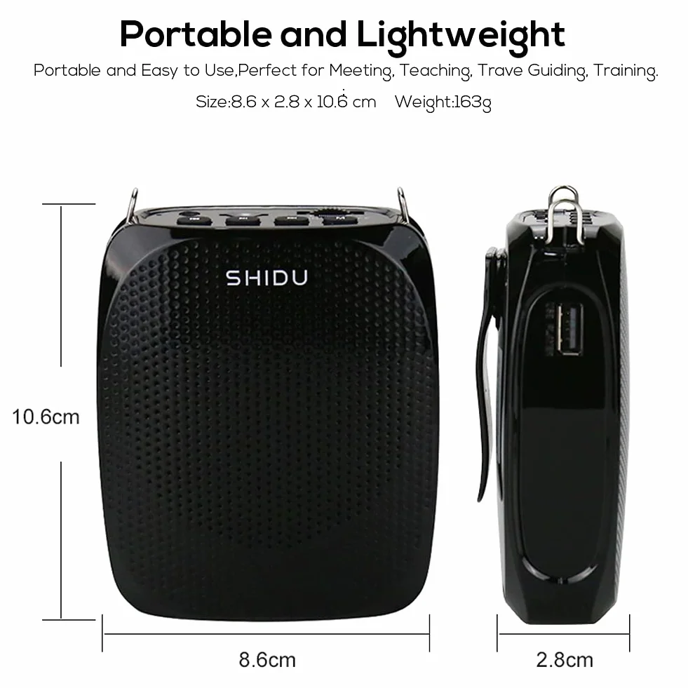 Amplificatore vocale senza fili portatile, mini altoparlante cassa con microfono auricolare ricaricabile amplificatore di voce pa sistema microfono per insegnanti, guide turistiche, allenatori,scuola