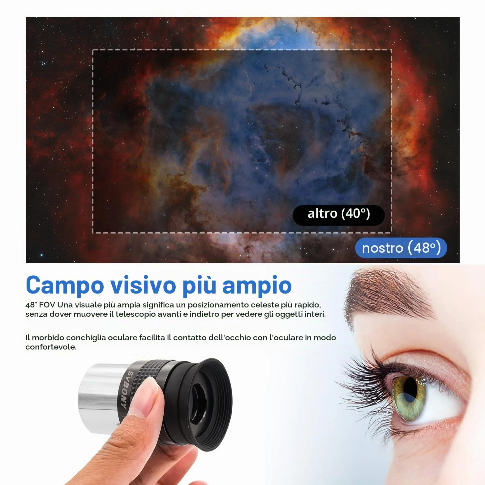 Svbony SV233 Oculare Telescopio Astronomico Kit, Oculare PLOSSL da 6 mm, 17 mm, 2 Lenti di Barlow, Filtro Lunare, Filtro ND4, Filtro Colorato 82A, con Borsa Portatile, per Pianeti Visivi Astronomici